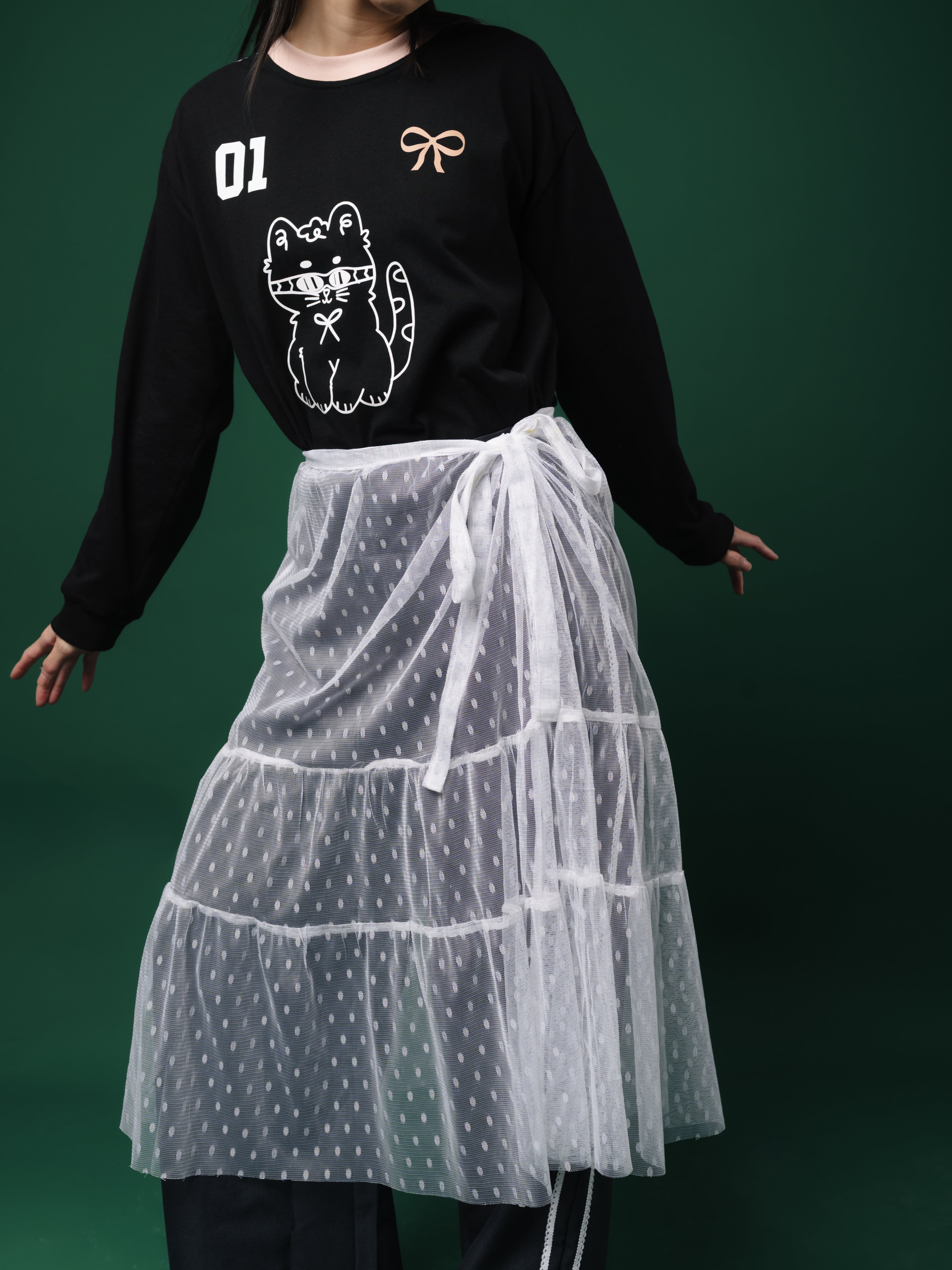 Tome Ame - Ginka Layered Lace Skirt White - Rok Renda Wanita