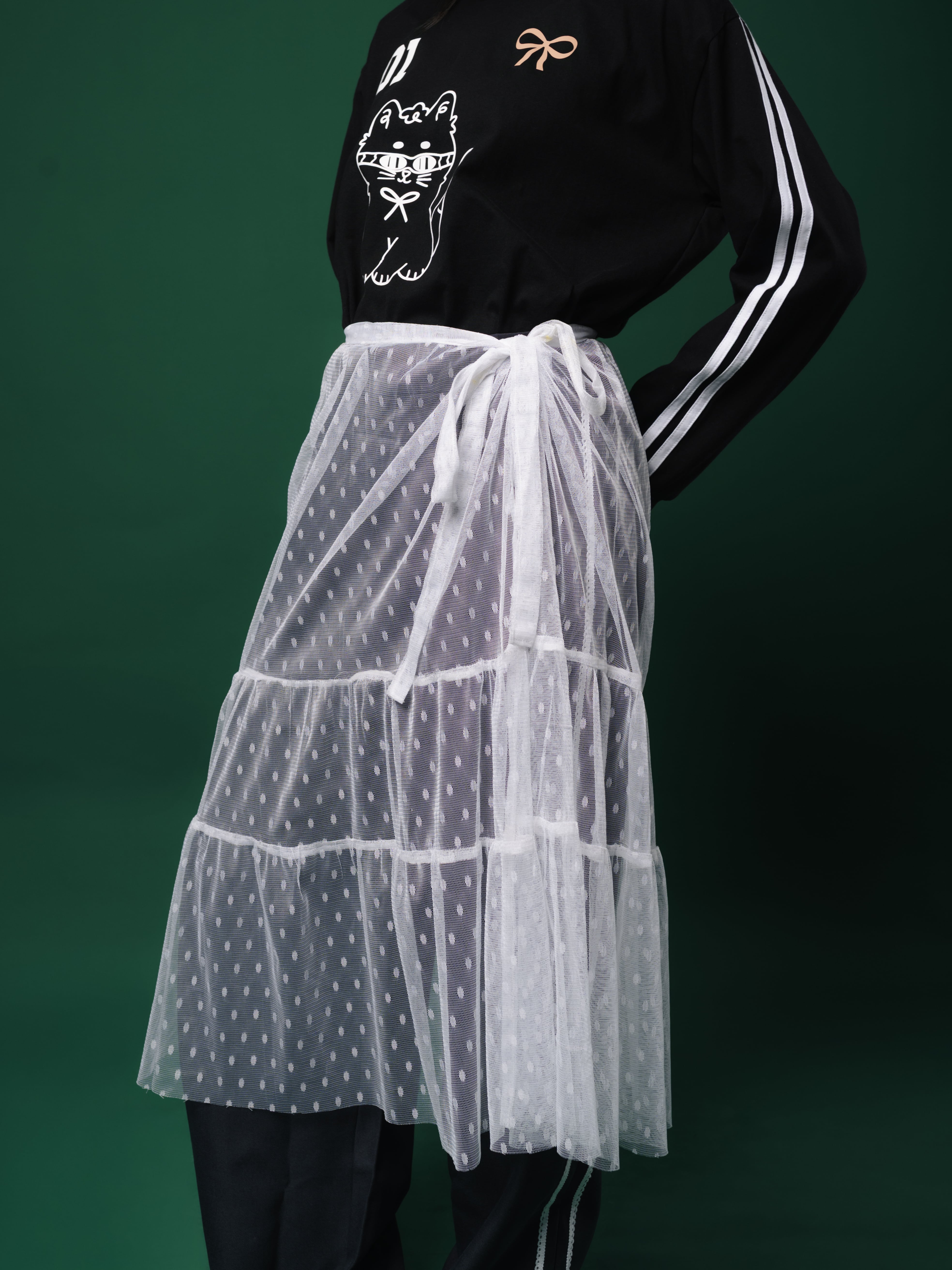 Tome Ame - Ginka Layered Lace Skirt White - Rok Renda Wanita