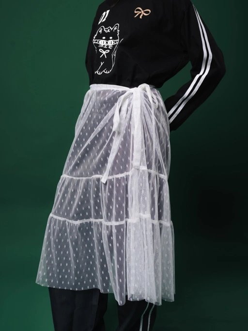 Image of Tome Ame - Ginka Layered Lace Skirt White - Rok Renda Wanita