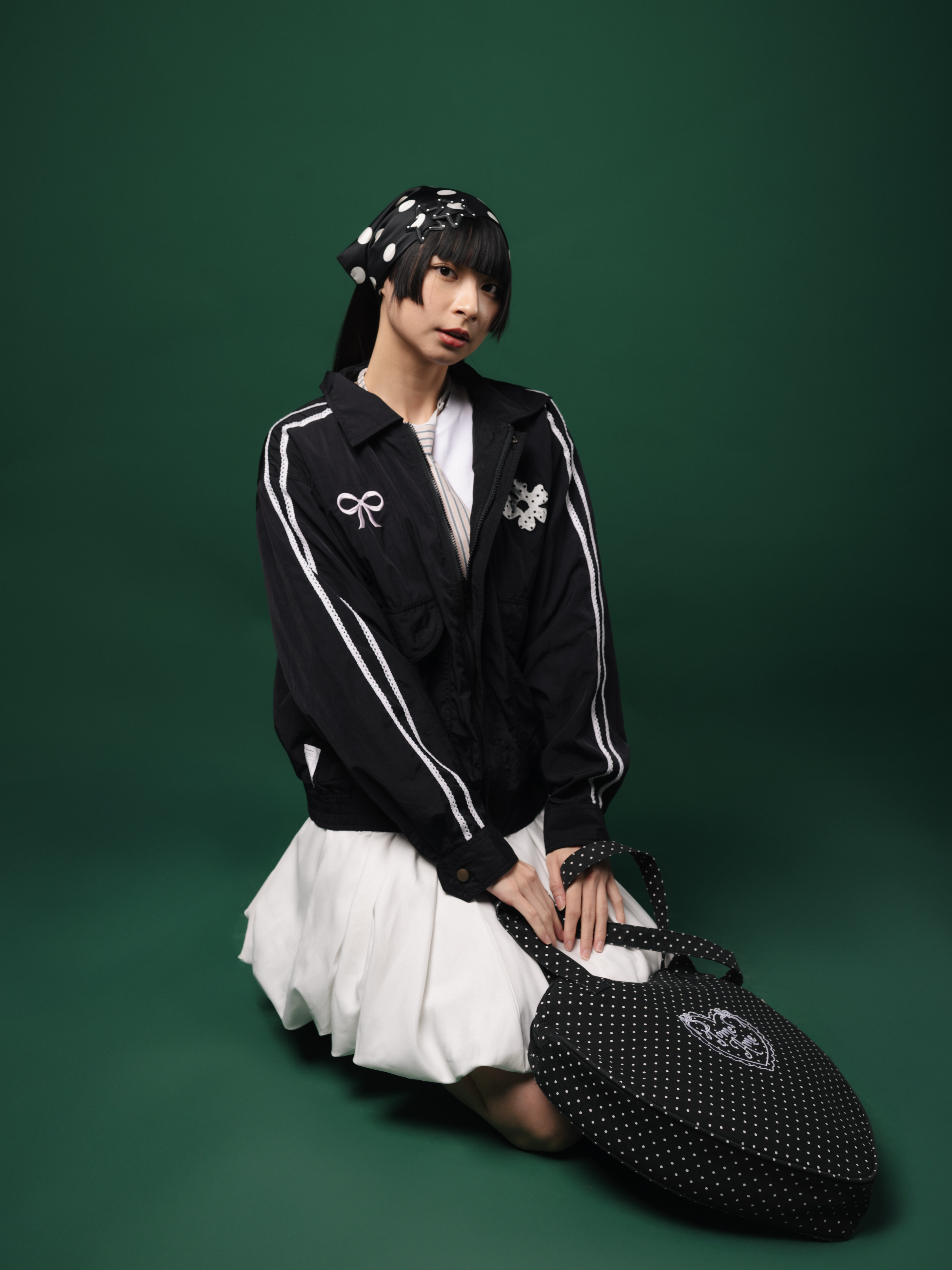 Tome Ame - Kiki Retro Windbreaker Jacket Black - Jaket Windbreaker Wanita