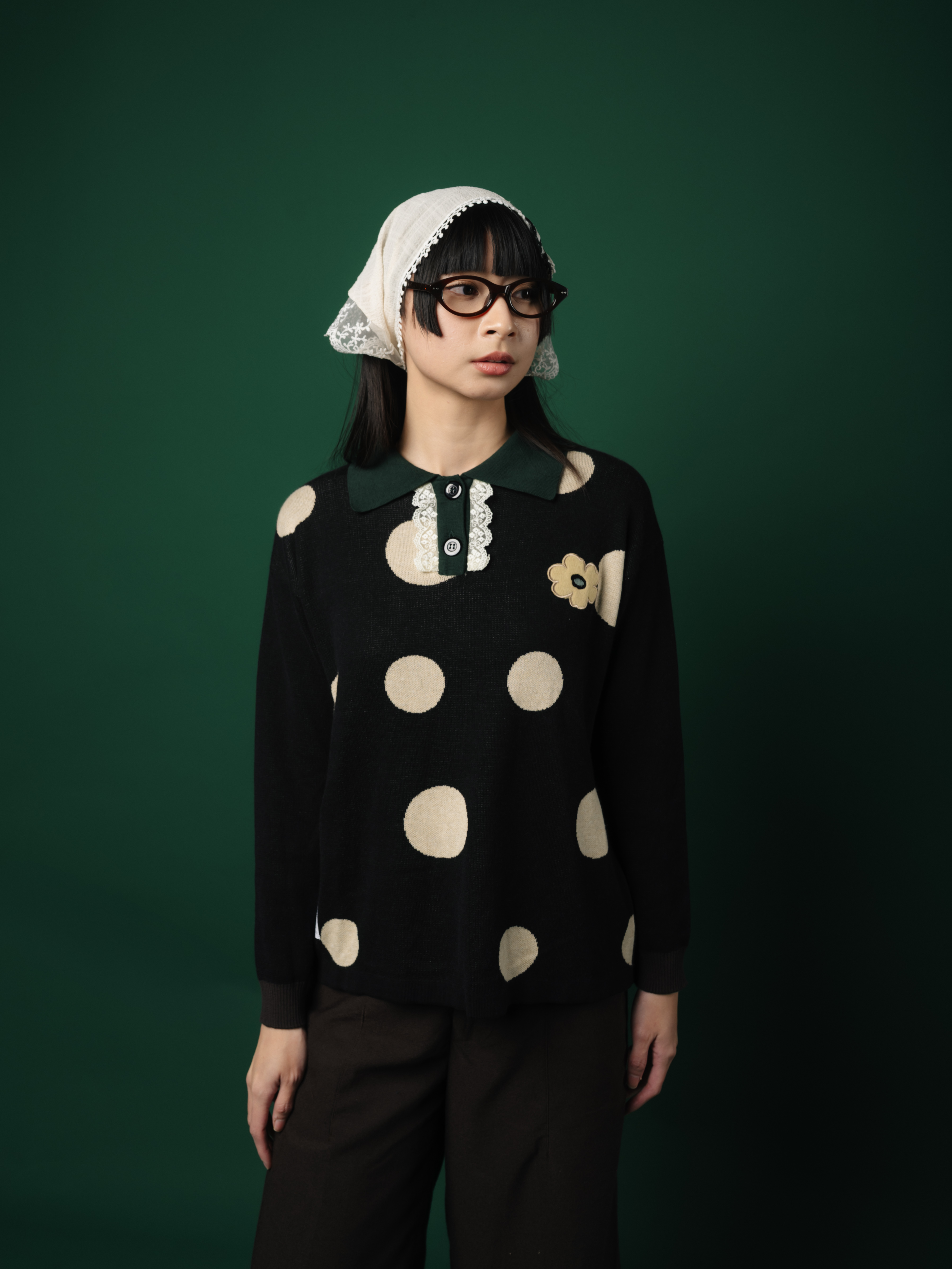 Tome Ame - Migi Rugby Shirt Polkadot - Longsleeve Knitwear Rajut