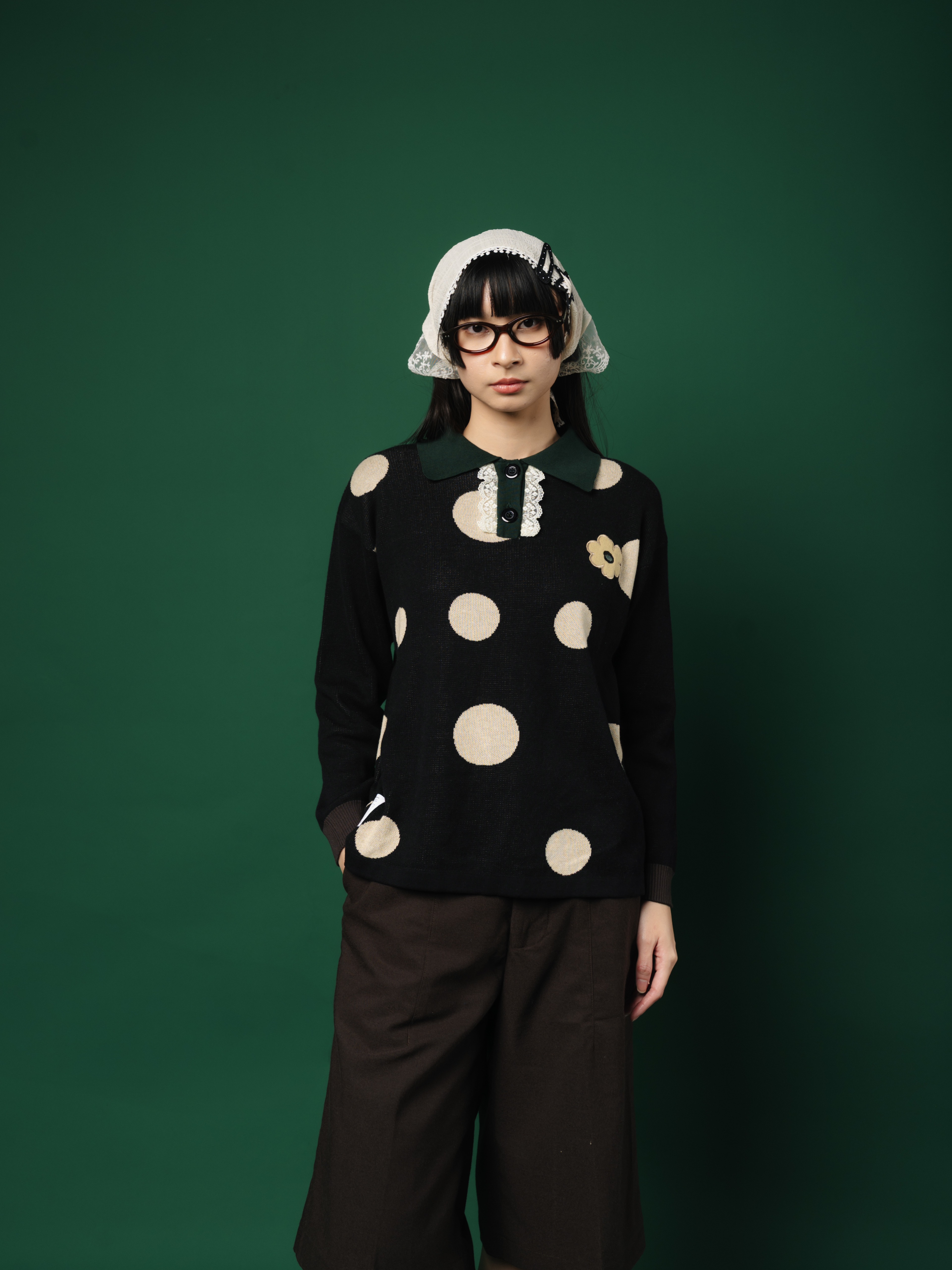 Tome Ame - Migi Rugby Shirt Polkadot - Longsleeve Knitwear Rajut