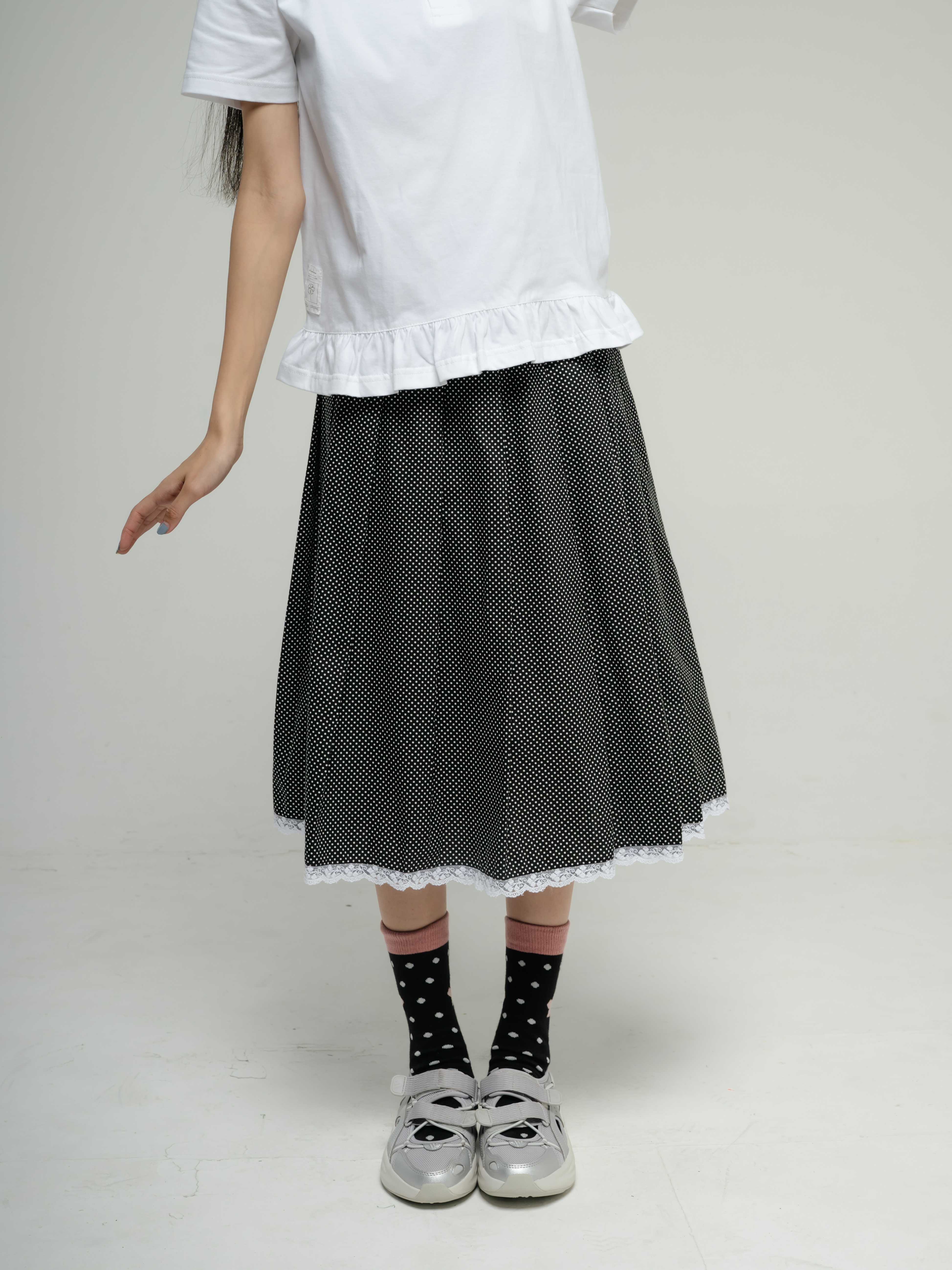 Tome Ame - Ouka Skirt Polkadot - Rok Midi Motif Polka