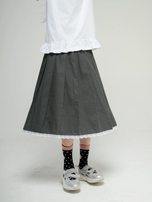 Image of Tome Ame - Ouka Skirt Polkadot - Rok Midi Motif Polka