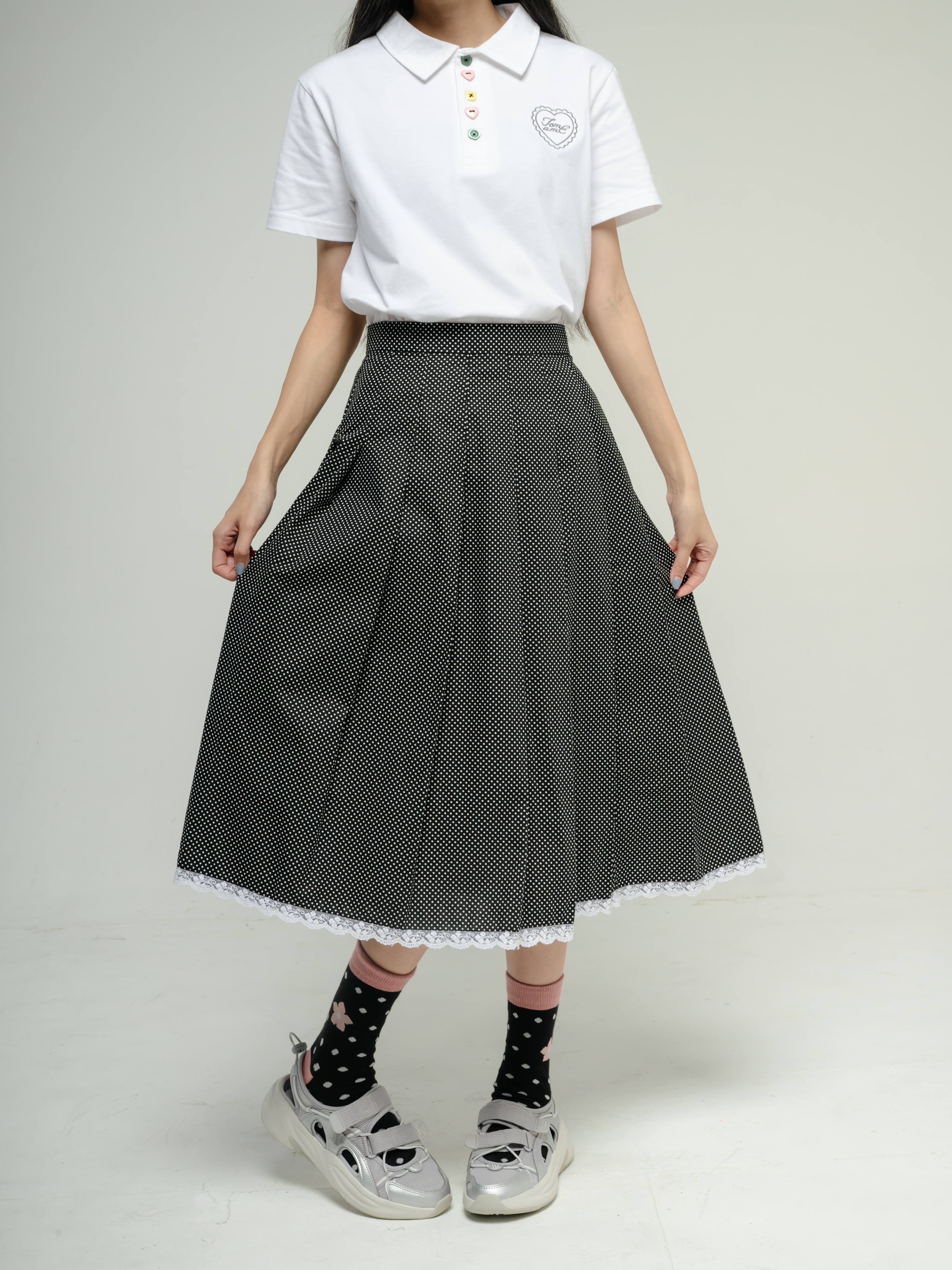 Tome Ame - Ouka Skirt Polkadot - Rok Midi Motif Polka