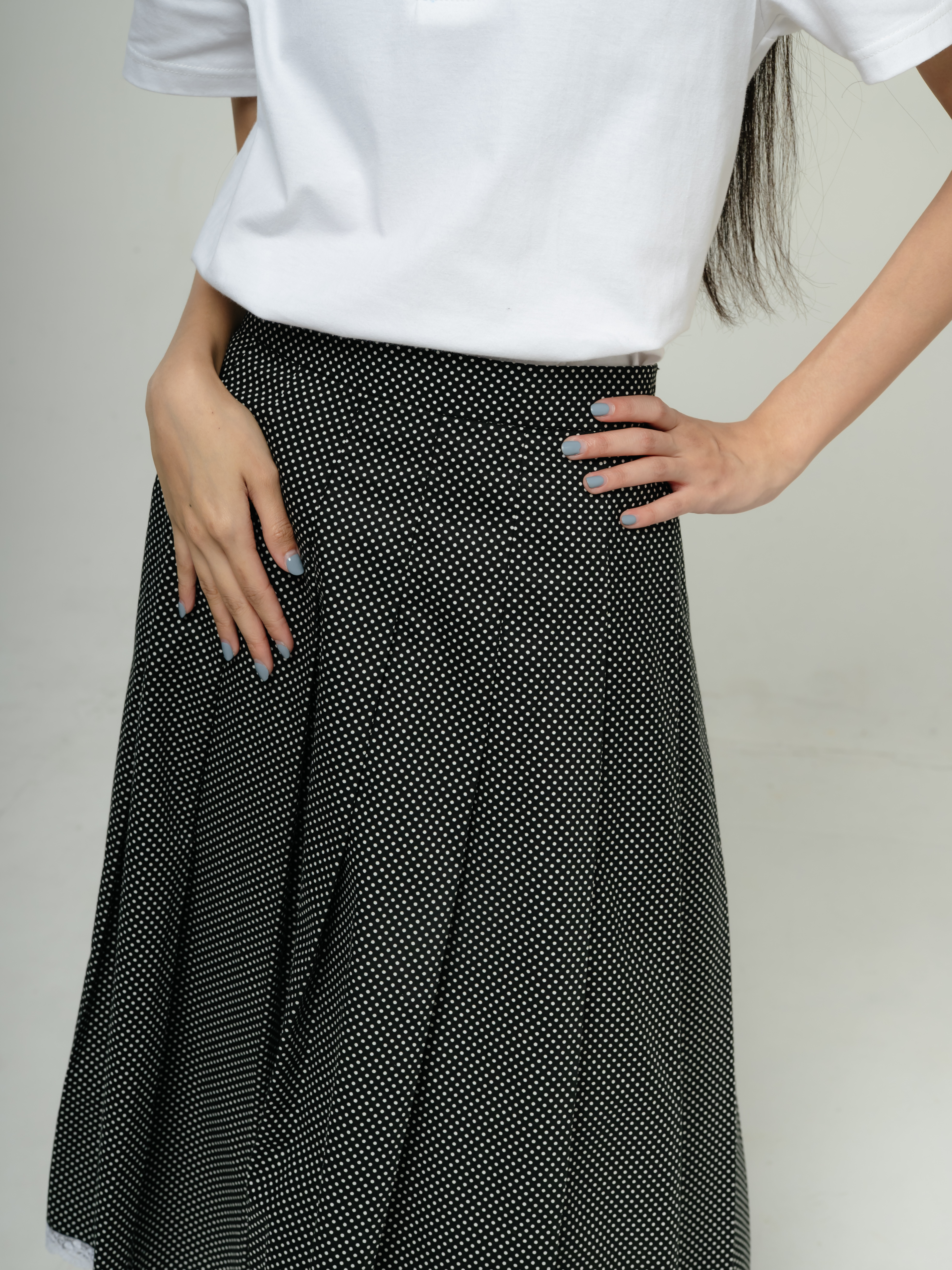 Tome Ame - Ouka Skirt Polkadot - Rok Midi Motif Polka