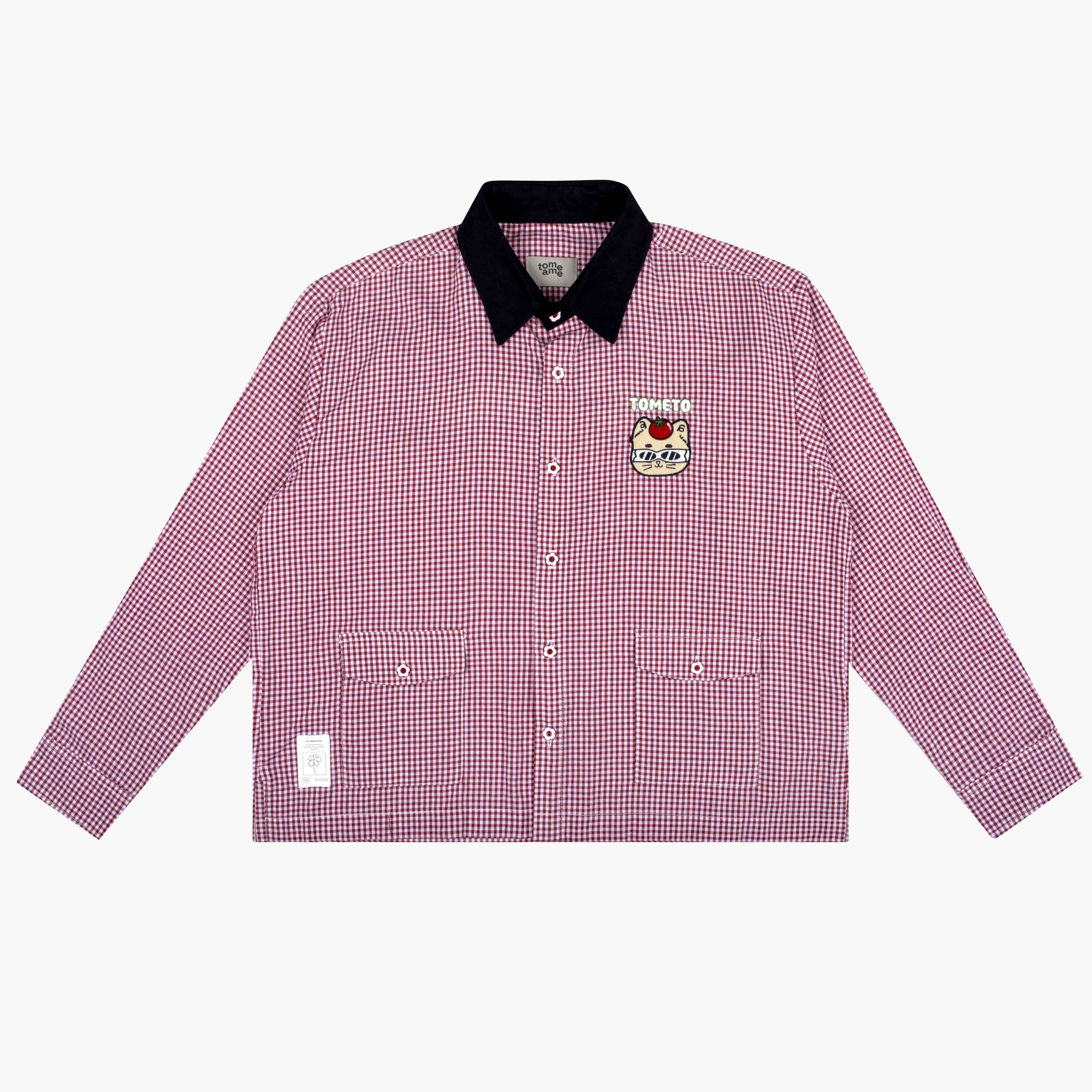 Tome Ame - Chiko Plaid Embroidery Shirt - Kemeja Lengan Panjang Motif Kotak