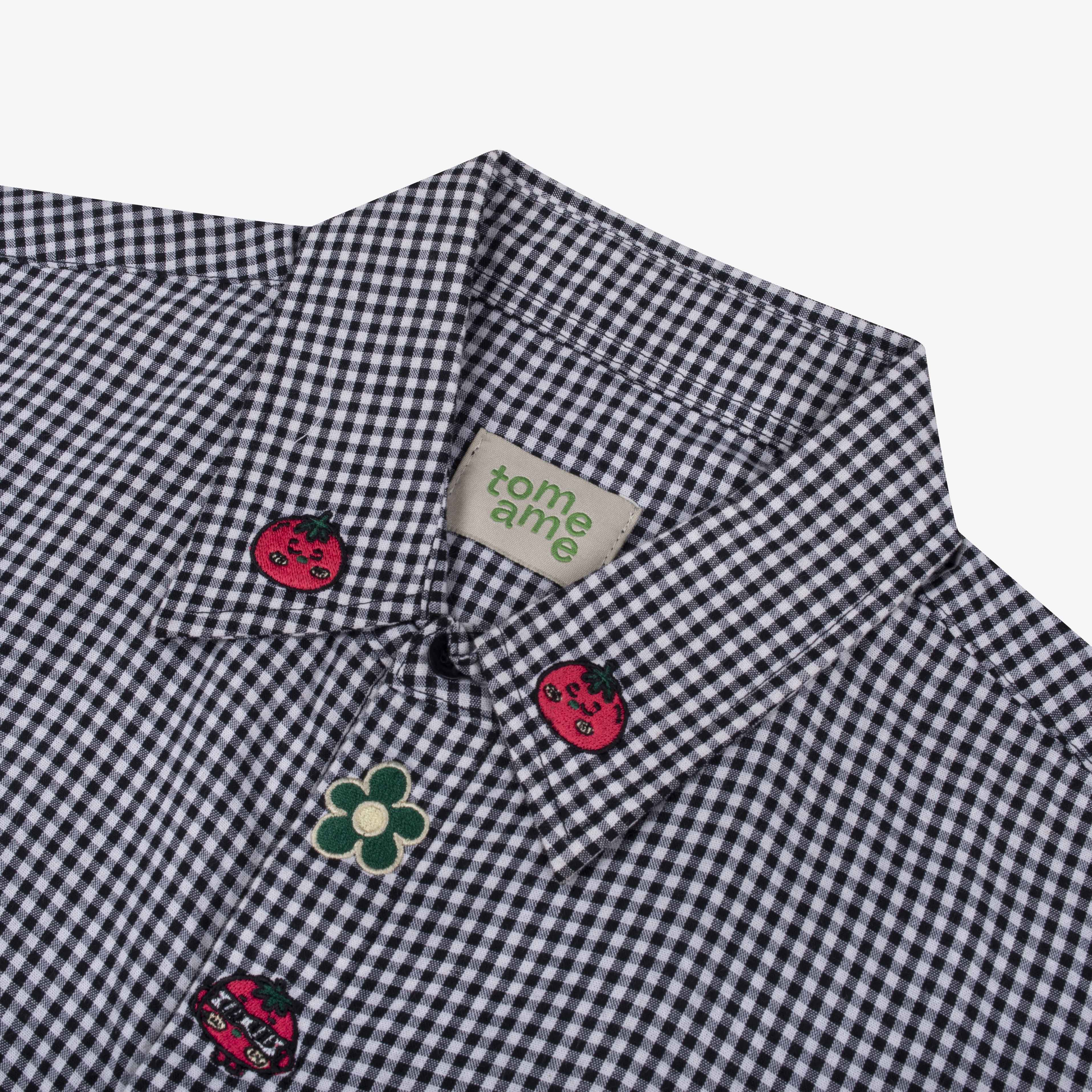 Tome Ame - Tometo Plaid Button Embroidery Shirt - Kemeja Lengan Panjang Motif Kotak