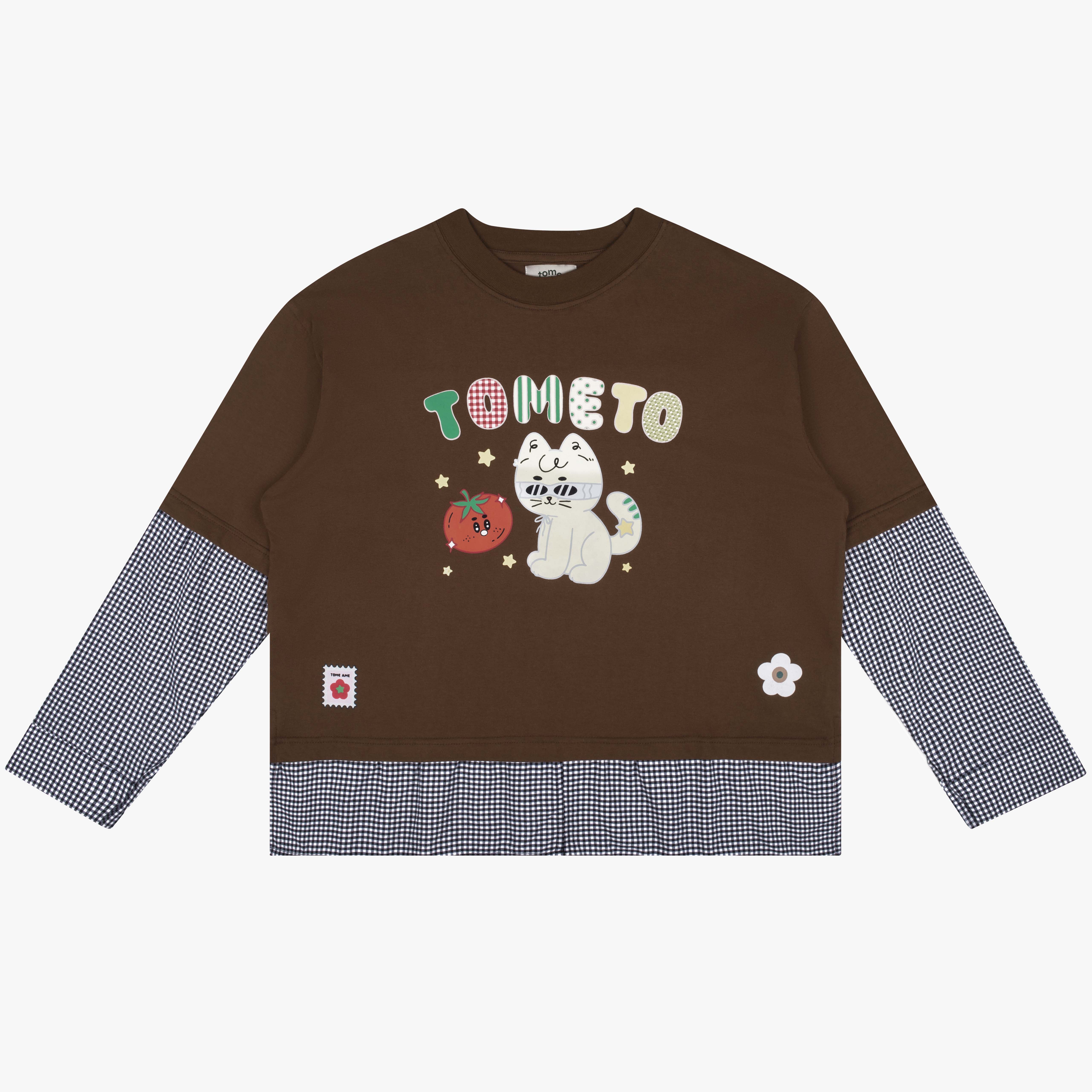 Tome Ame - Yurina Boxy Longsleeve Brown - T Shirt Lengan Panjang Oversized 24S