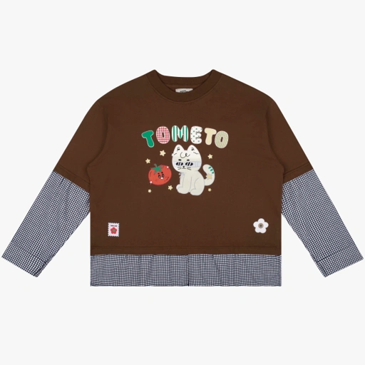 Tome Ame - Yurina Boxy Longsleeve Brown - T Shirt Lengan Panjang Oversized 24S