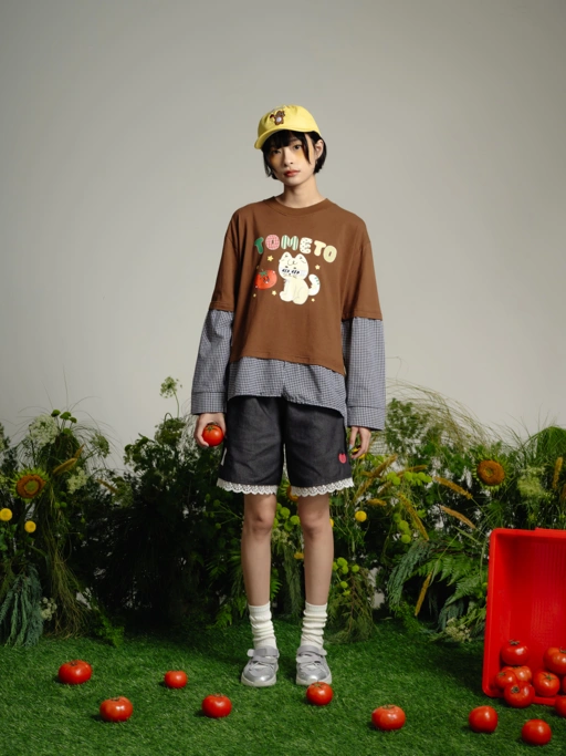 Image of Tome Ame - Yurina Boxy Longsleeve Brown - T Shirt Lengan Panjang Oversized 24S