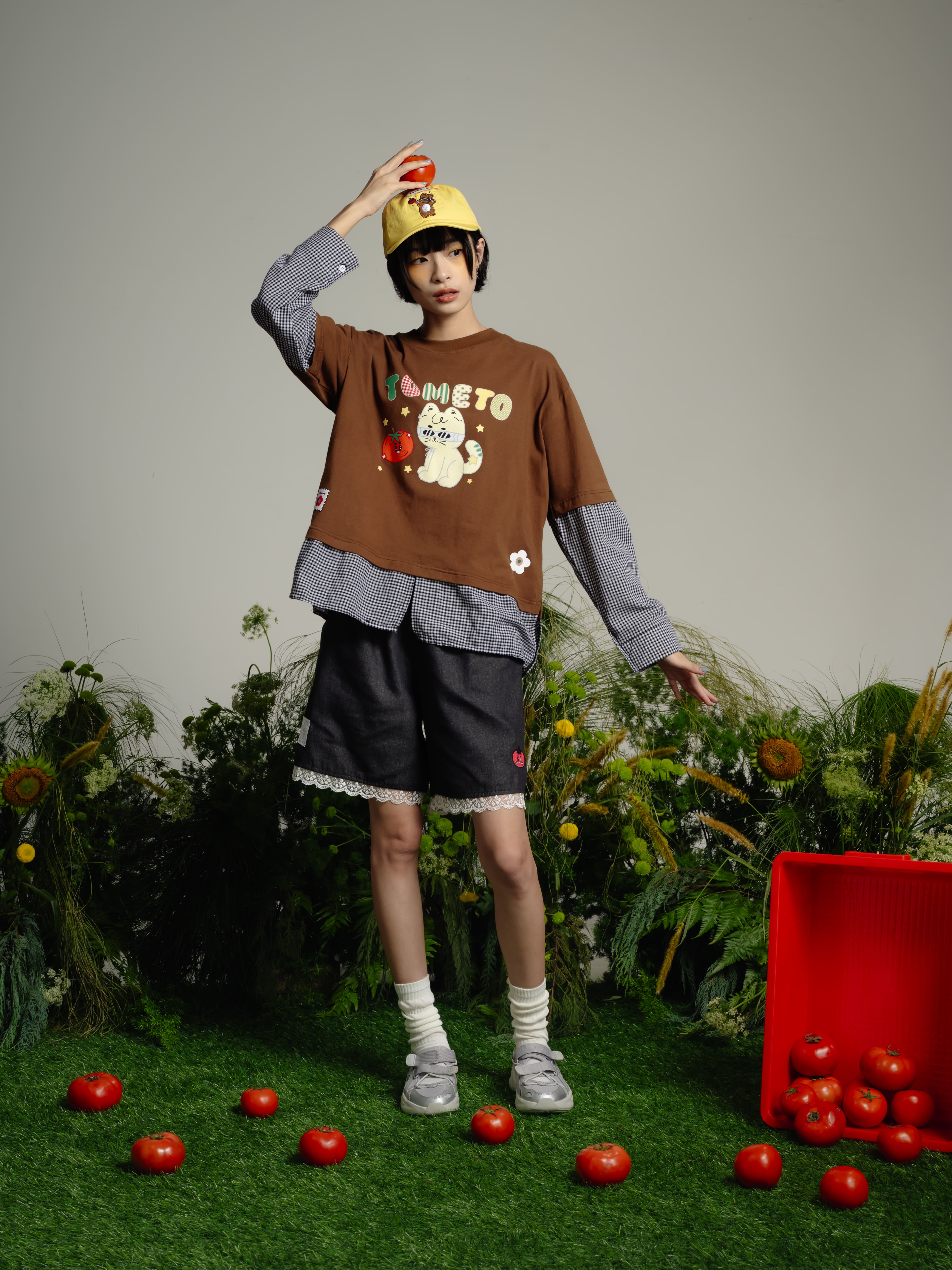 Tome Ame - Yurina Boxy Longsleeve Brown - T Shirt Lengan Panjang Oversized 24S