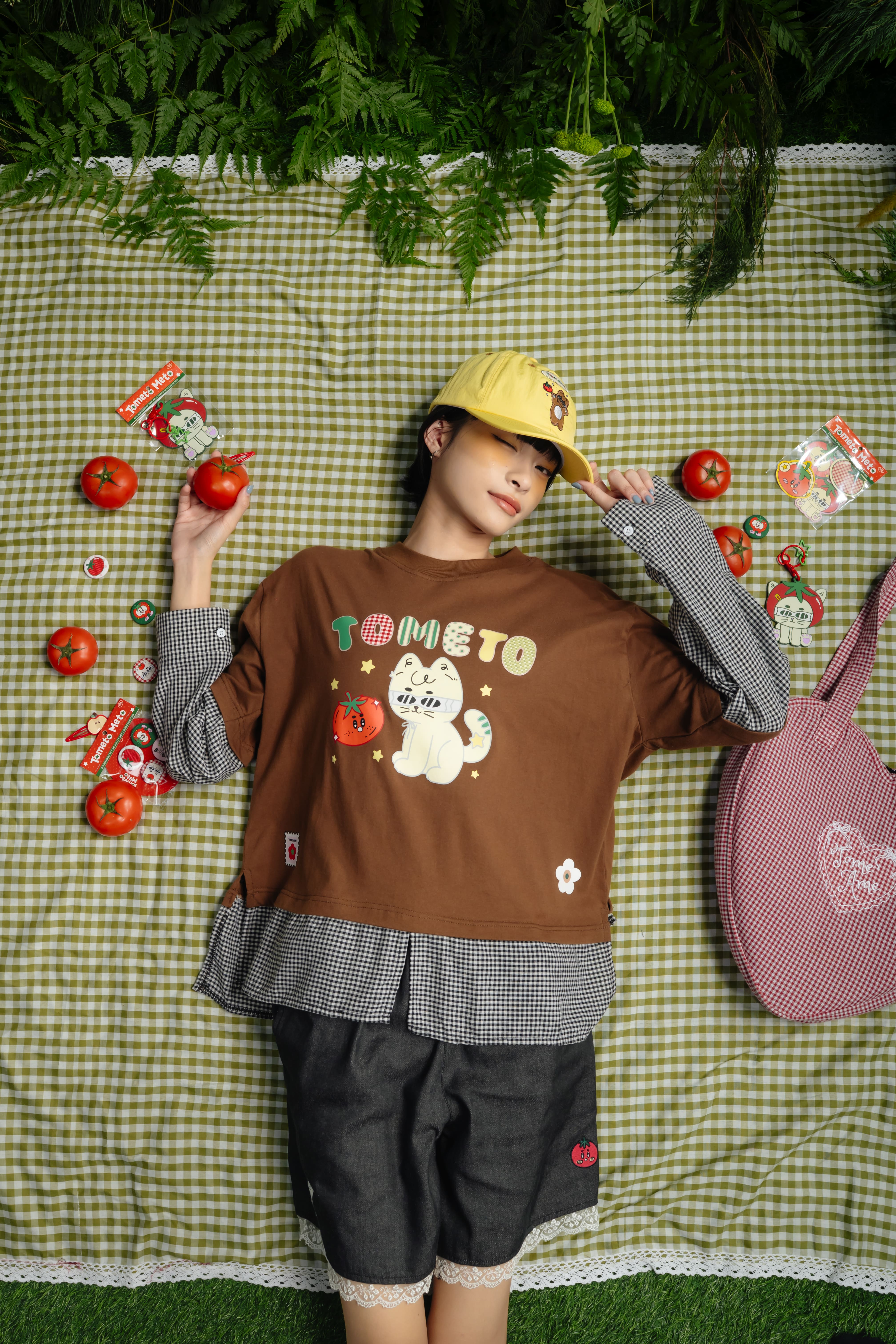 Tome Ame - Yurina Boxy Longsleeve Brown - T Shirt Lengan Panjang Oversized 24S