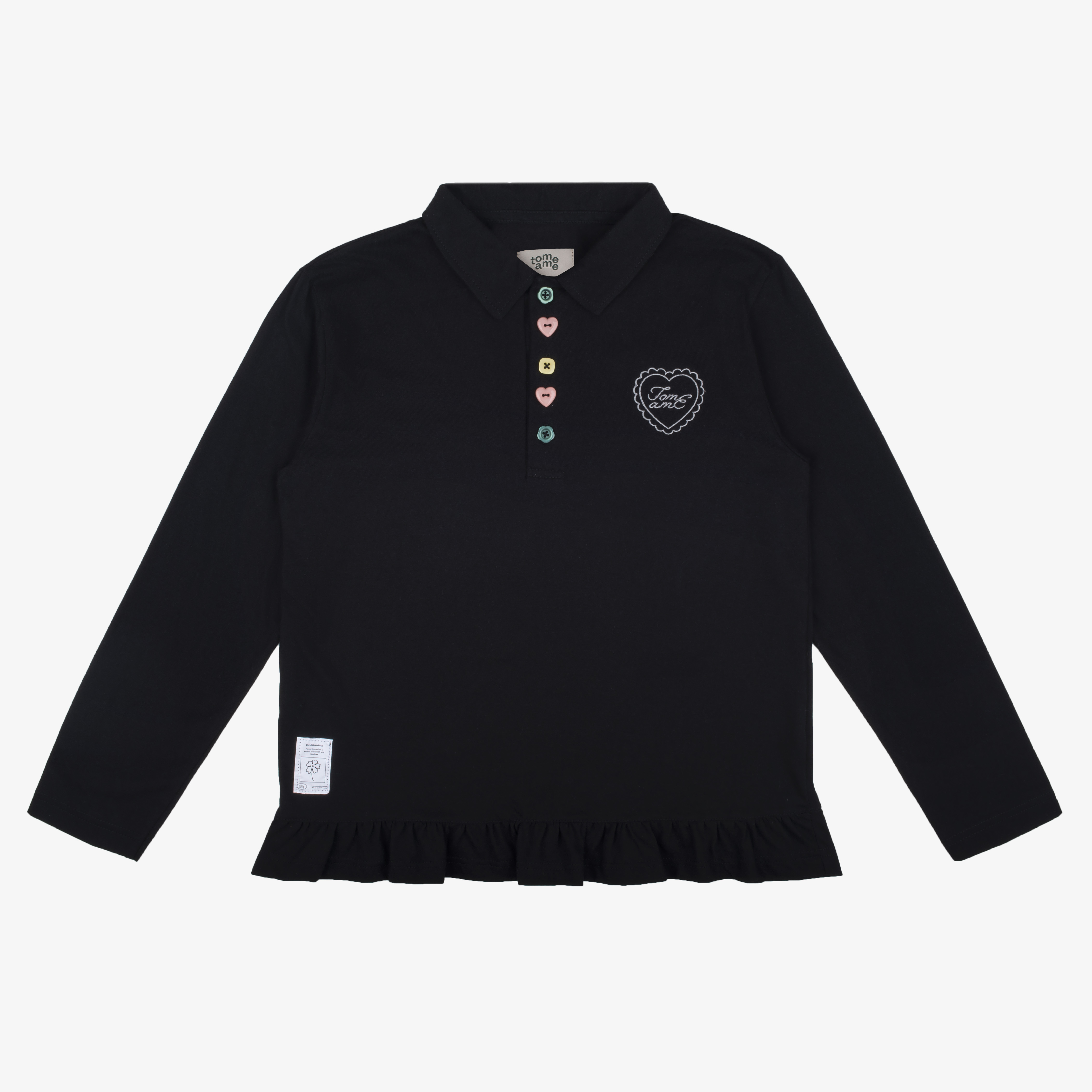 Tome Ame - Hanami Longsleeve Polo Shirt - T Shirt Polo Lengan Panjang Aksen Kancing
