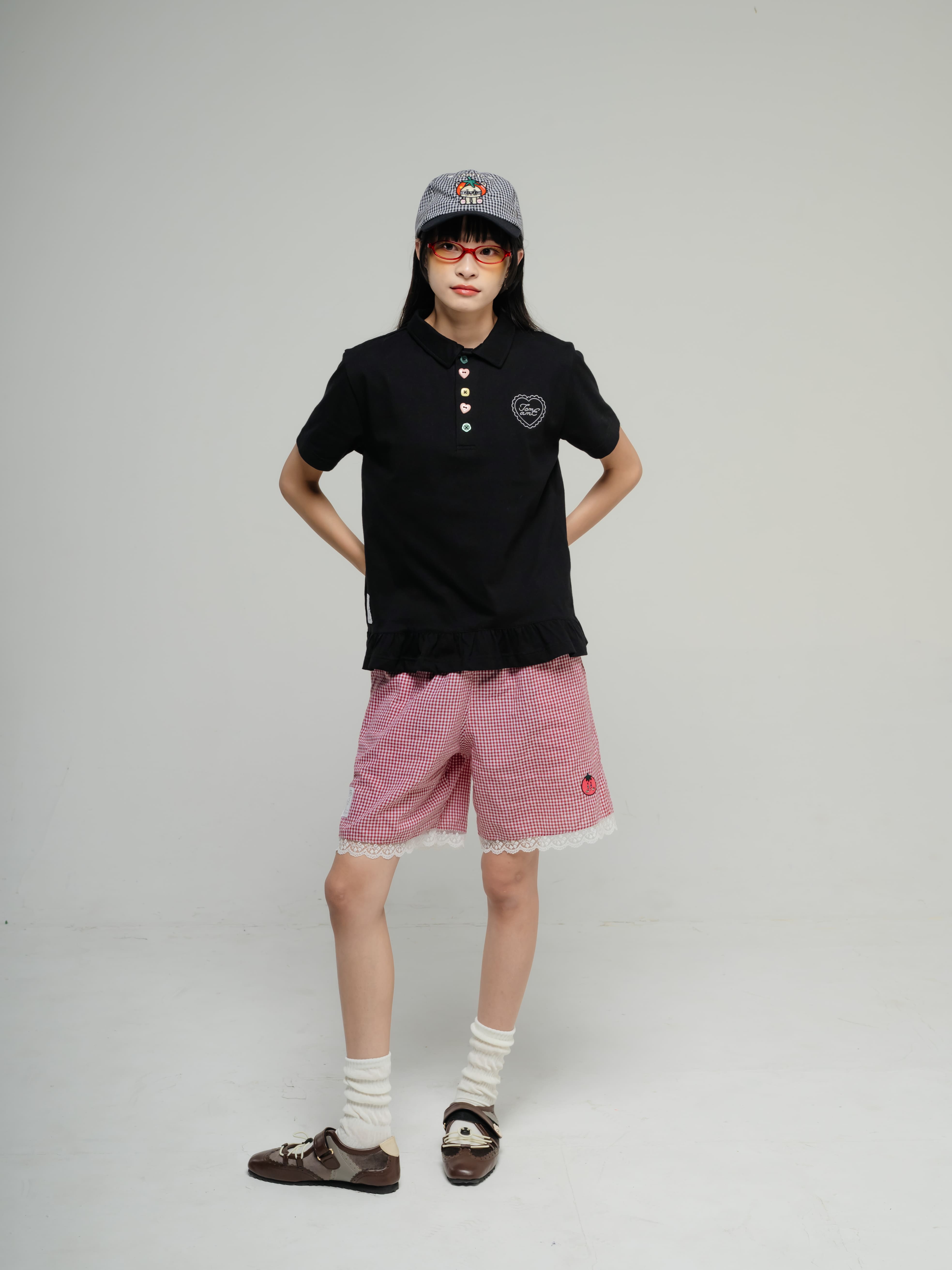 Tome Ame - Hanami Short Polo Shirt - T Shirt Polo Lengan Pendek Aksen Kancing