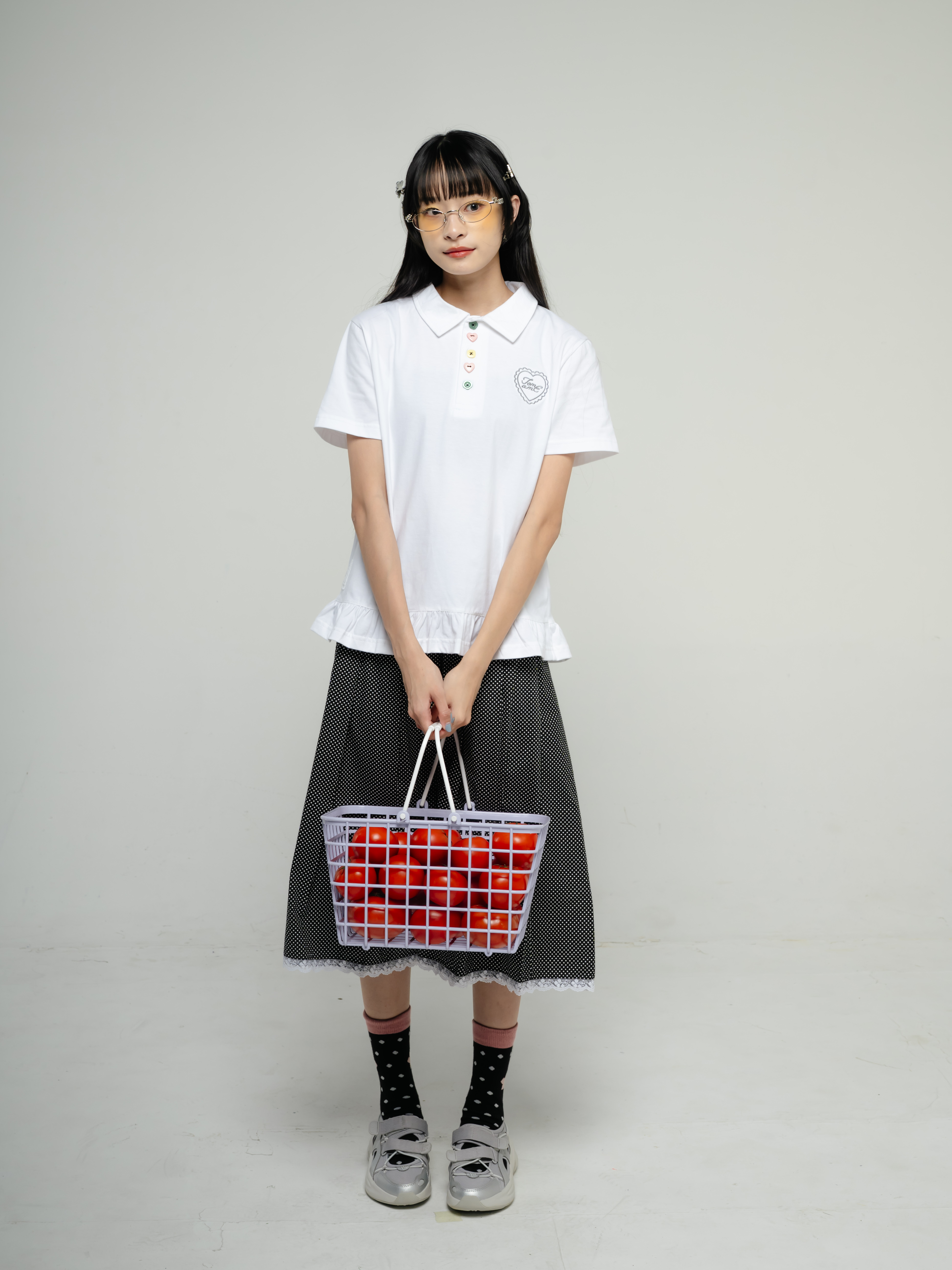 Tome Ame - Hanami Short Polo Shirt - T Shirt Polo Lengan Pendek Aksen Kancing