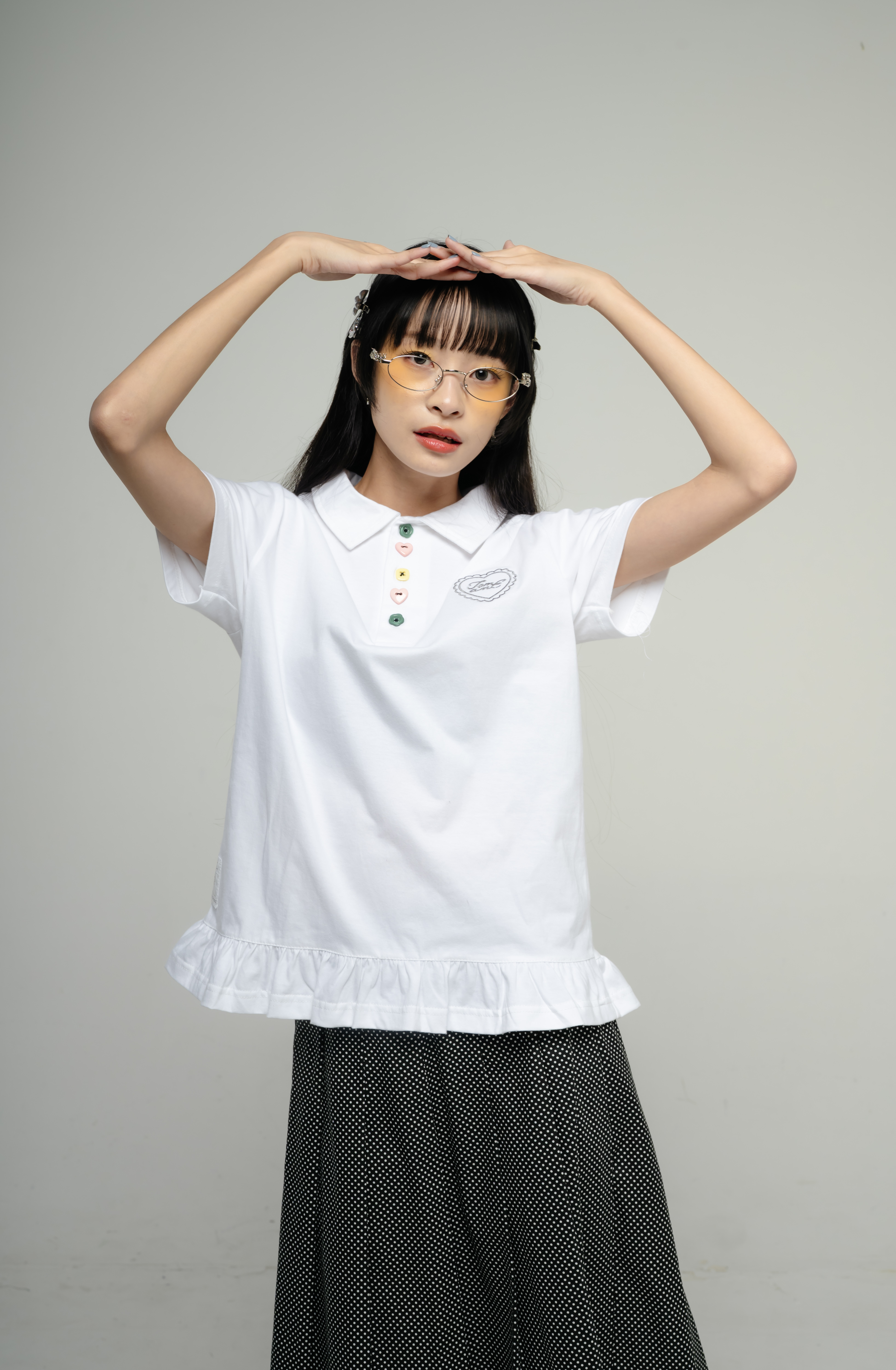 Tome Ame - Hanami Short Polo Shirt - T Shirt Polo Lengan Pendek Aksen Kancing
