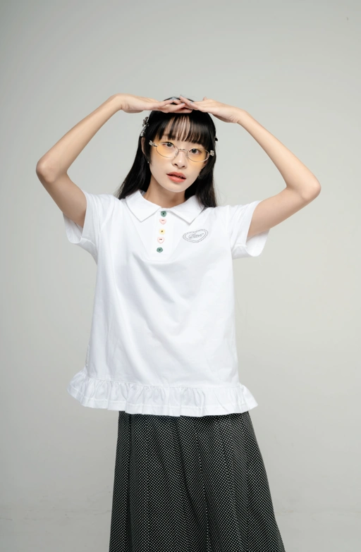 Image of Tome Ame - Hanami Short Polo Shirt - T Shirt Polo Lengan Pendek Aksen Kancing
