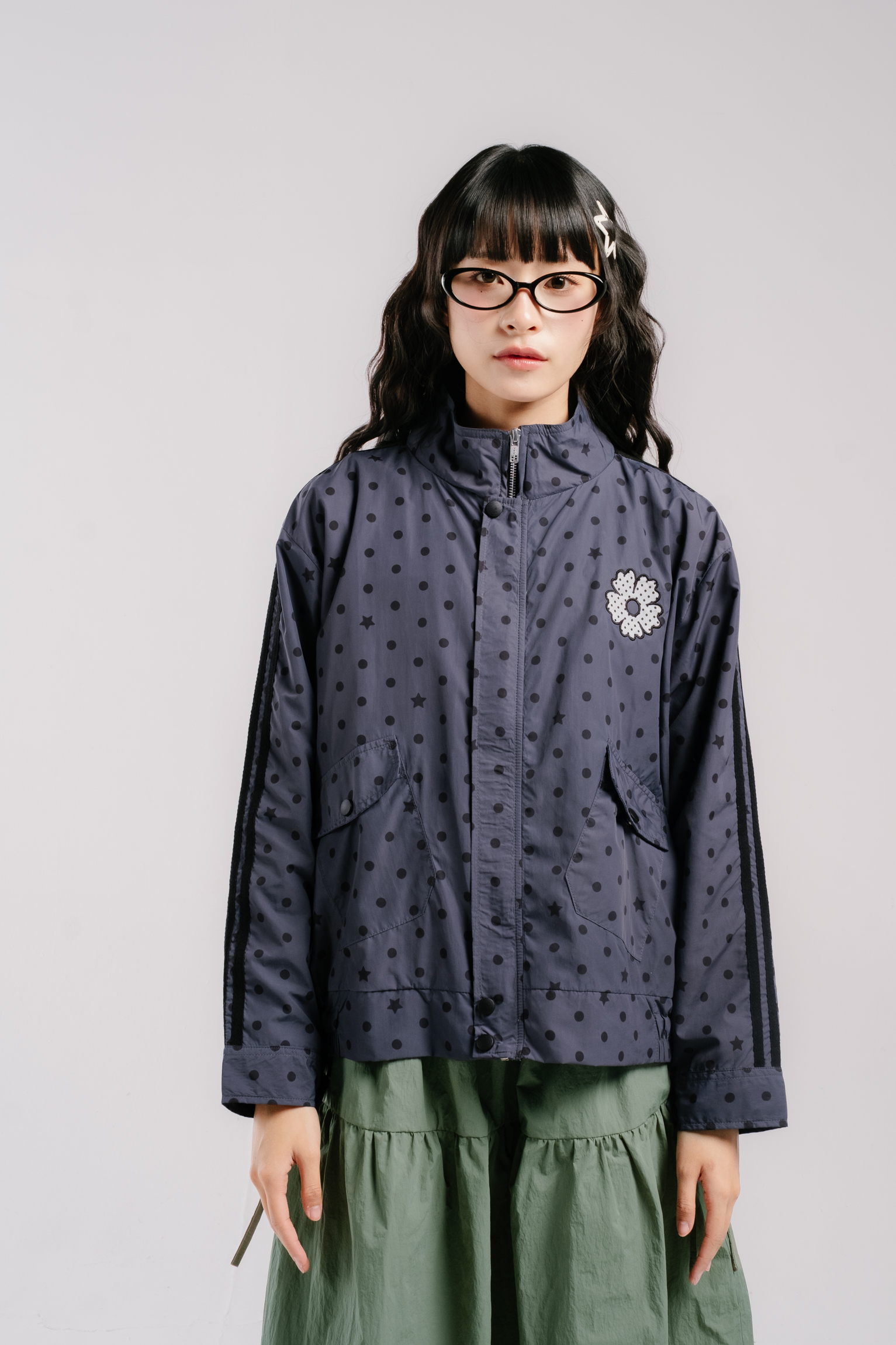 Tome Ame - Naerin Polka Dot Jacket - Jaket Outer Wanita Motif Polka Dot