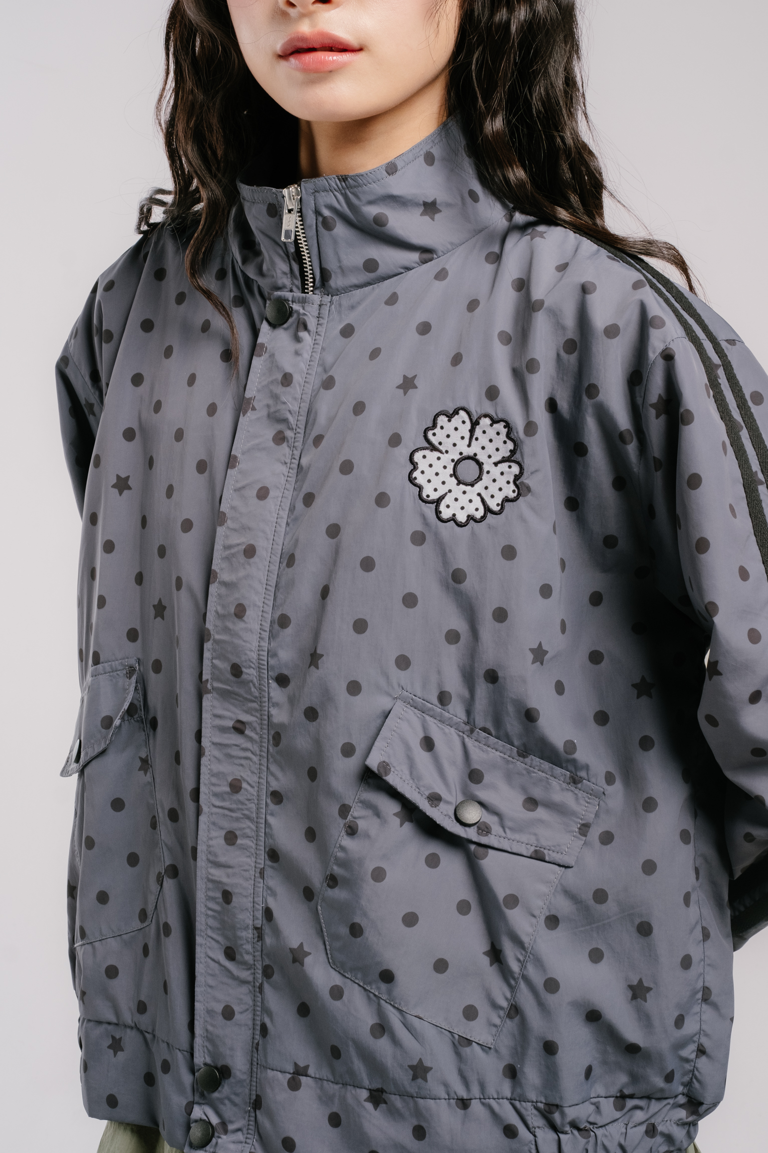 Tome Ame - Naerin Polka Dot Jacket - Jaket Outer Wanita Motif Polka Dot