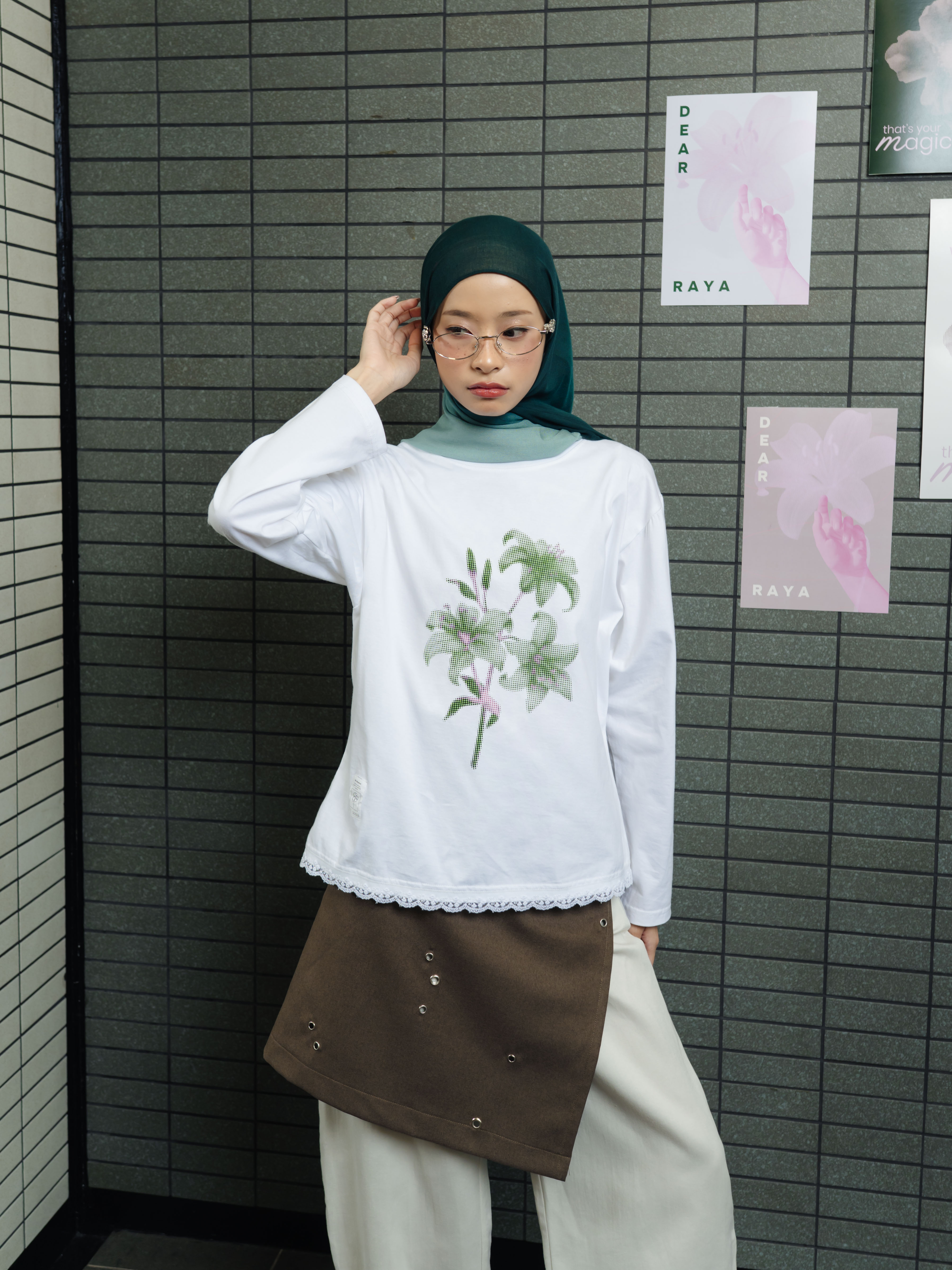 TOME AME - ARIRI T SHIRT LONGSLEEVE - KAOS LENGAN PANJANG MOTIF BUNGA