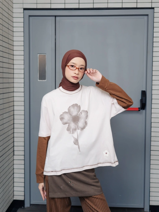 Image of TOME AME - HANARI SHIRTS T SHIRT BOXY - KAOS LENGAN PANJANG OVERSIZE 24S