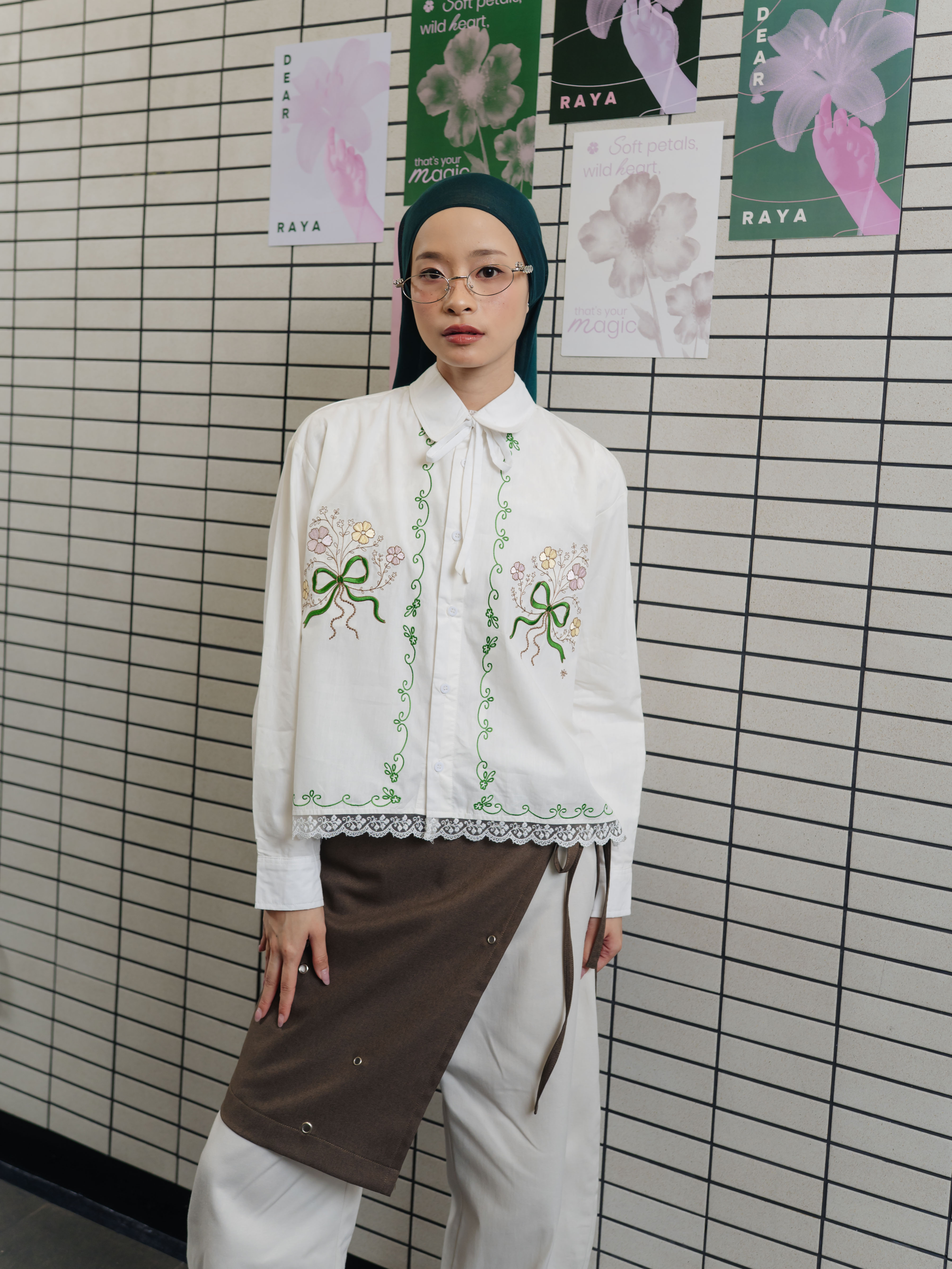 TOME AME - HARUKO SHIRT - KEMEJA LENGAN PANJANG WANITA MOTIF BUNGA COTTON POPLIN