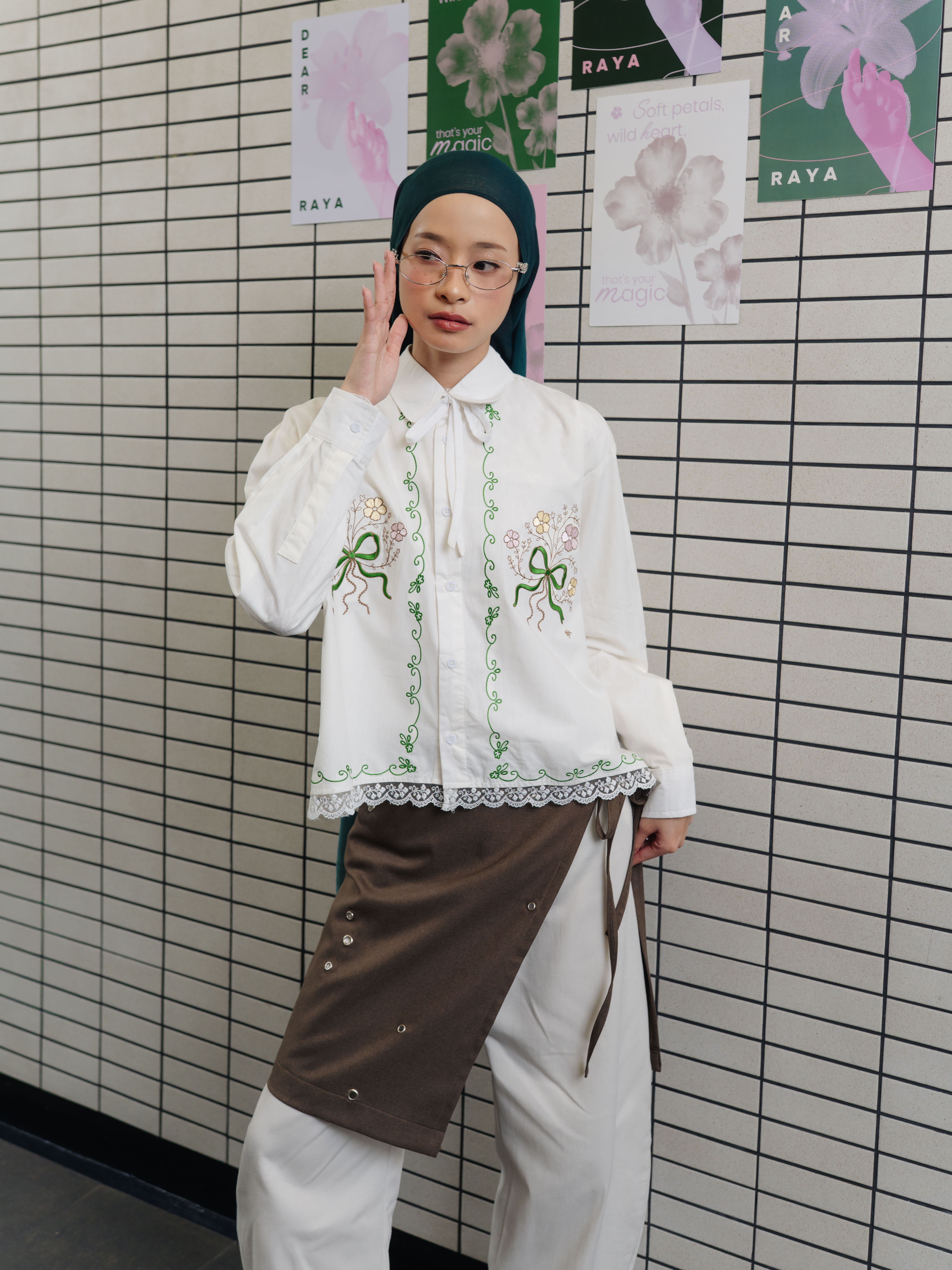 TOME AME - HARUKO SHIRT - KEMEJA LENGAN PANJANG WANITA MOTIF BUNGA COTTON POPLIN