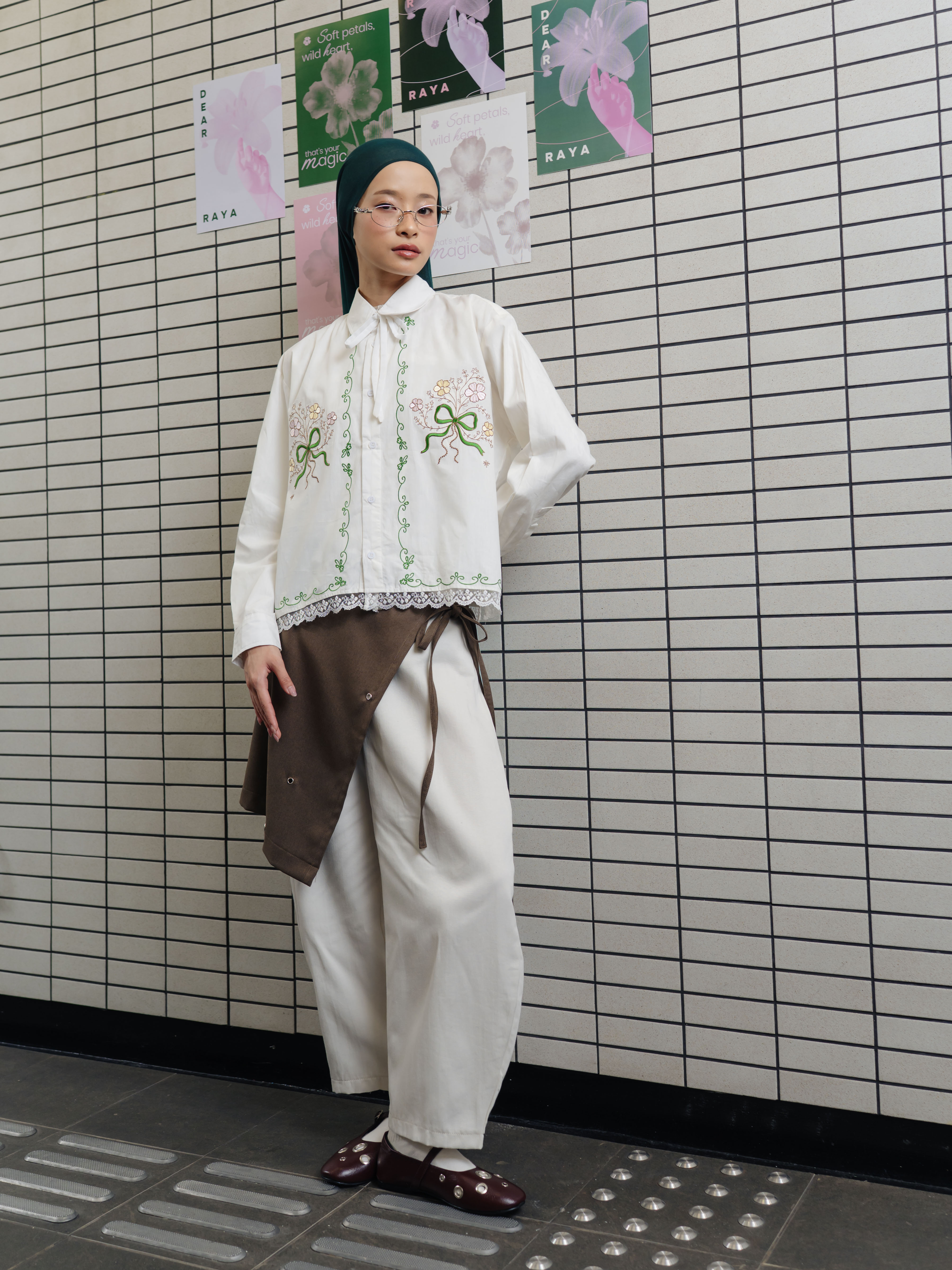 TOME AME - HARUKO SHIRT - KEMEJA LENGAN PANJANG WANITA MOTIF BUNGA COTTON POPLIN