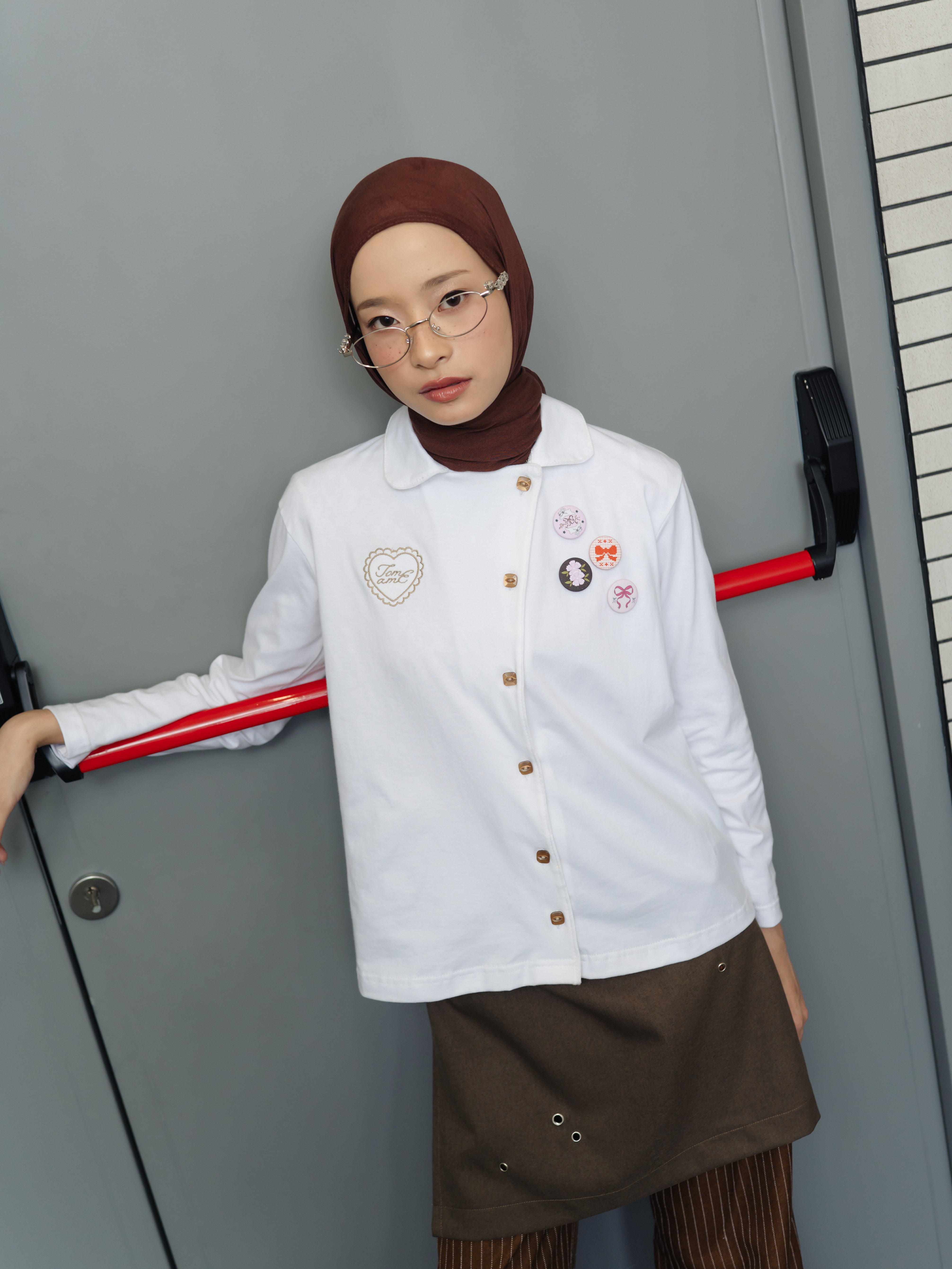 TOME AME - HIKAMI T SHIRT LONGSLEEVE BUTTON - KAOS POLOS LENGAN PANJANG 20S