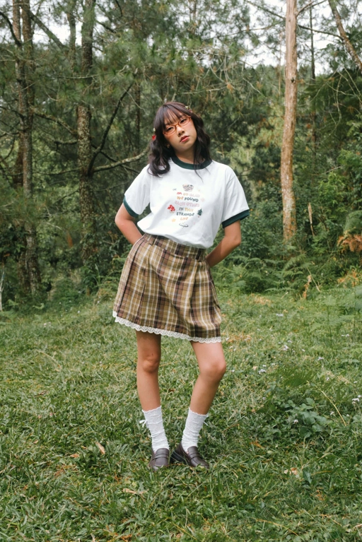 Image of Tome Ame - Jiro Skort - Rok Tartan Motif