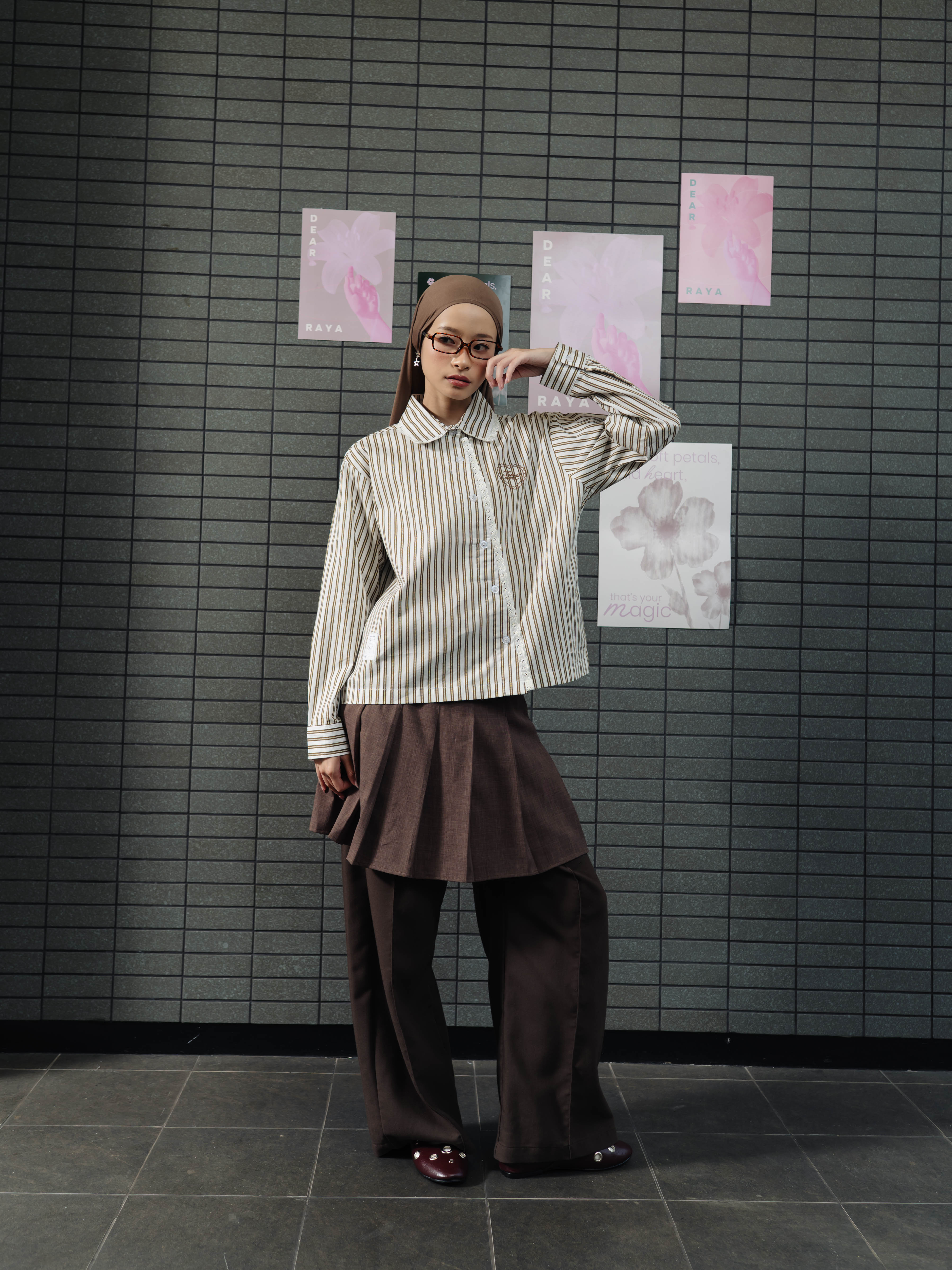 TOME AME - MOMO STRIPE SHIRT - KEMEJA LENGAN PANJANG WANITA  COTTON STRIPE