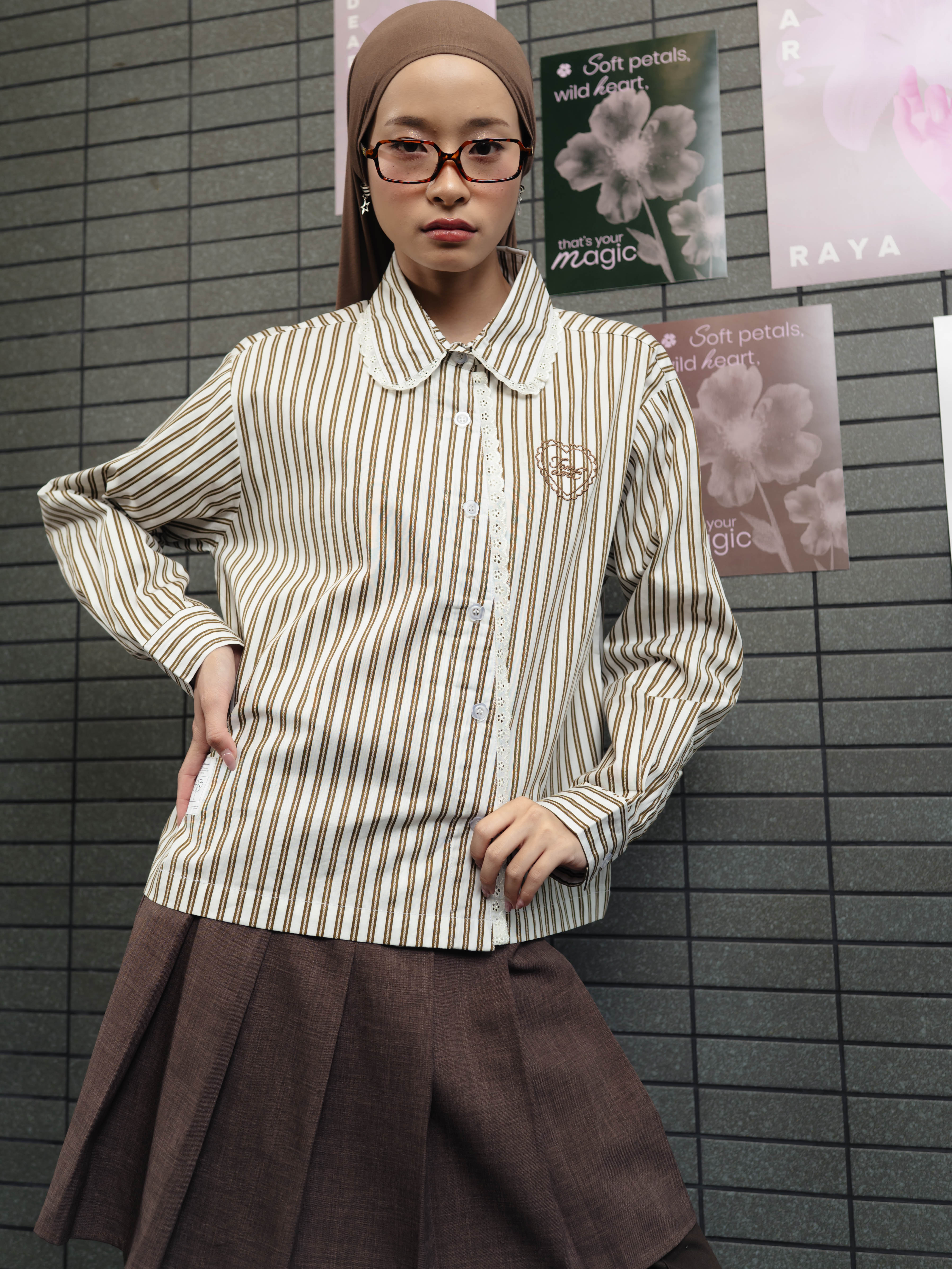TOME AME - MOMO STRIPE SHIRT - KEMEJA LENGAN PANJANG WANITA  COTTON STRIPE