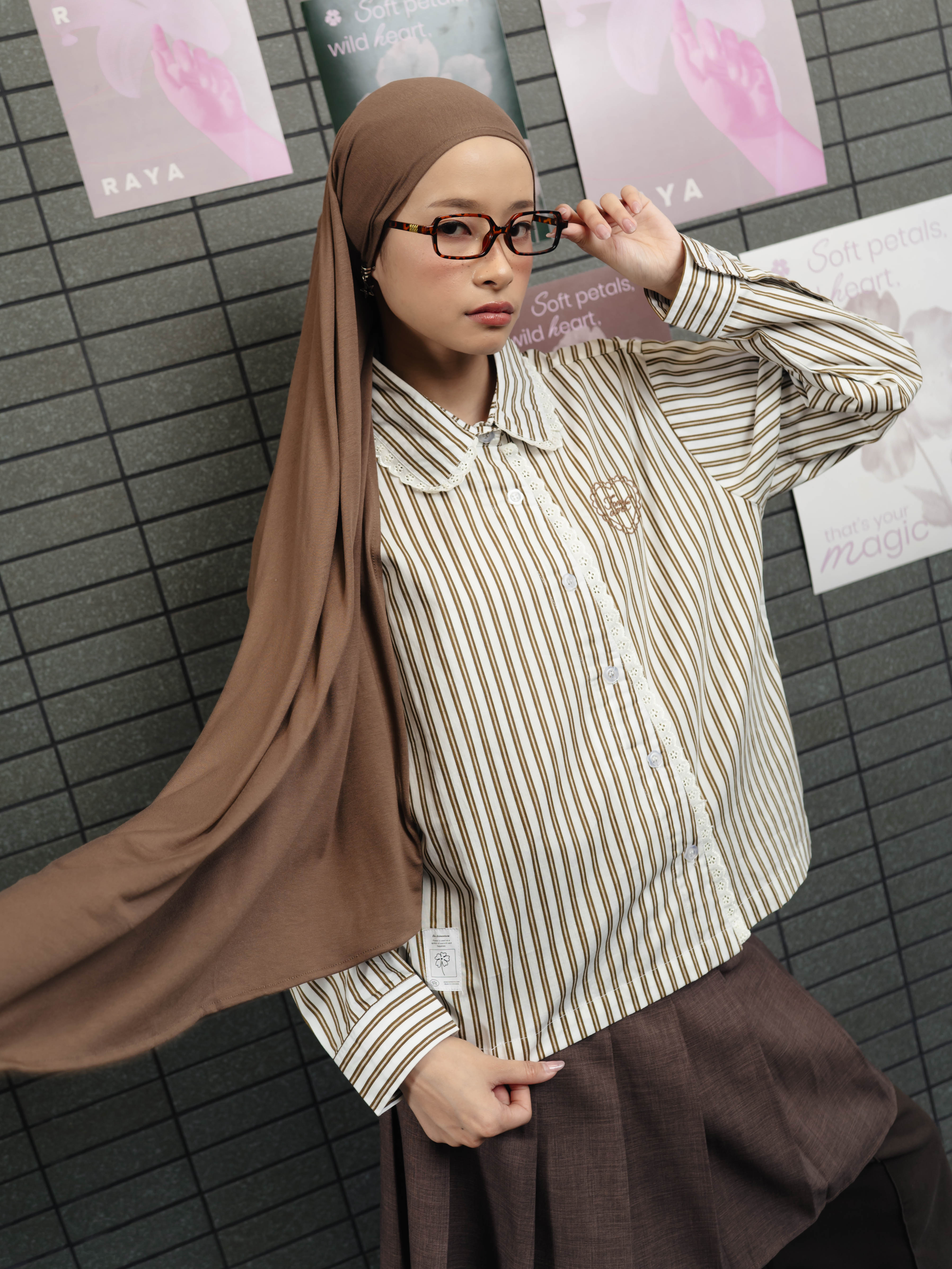 TOME AME - MOMO STRIPE SHIRT - KEMEJA LENGAN PANJANG WANITA  COTTON STRIPE