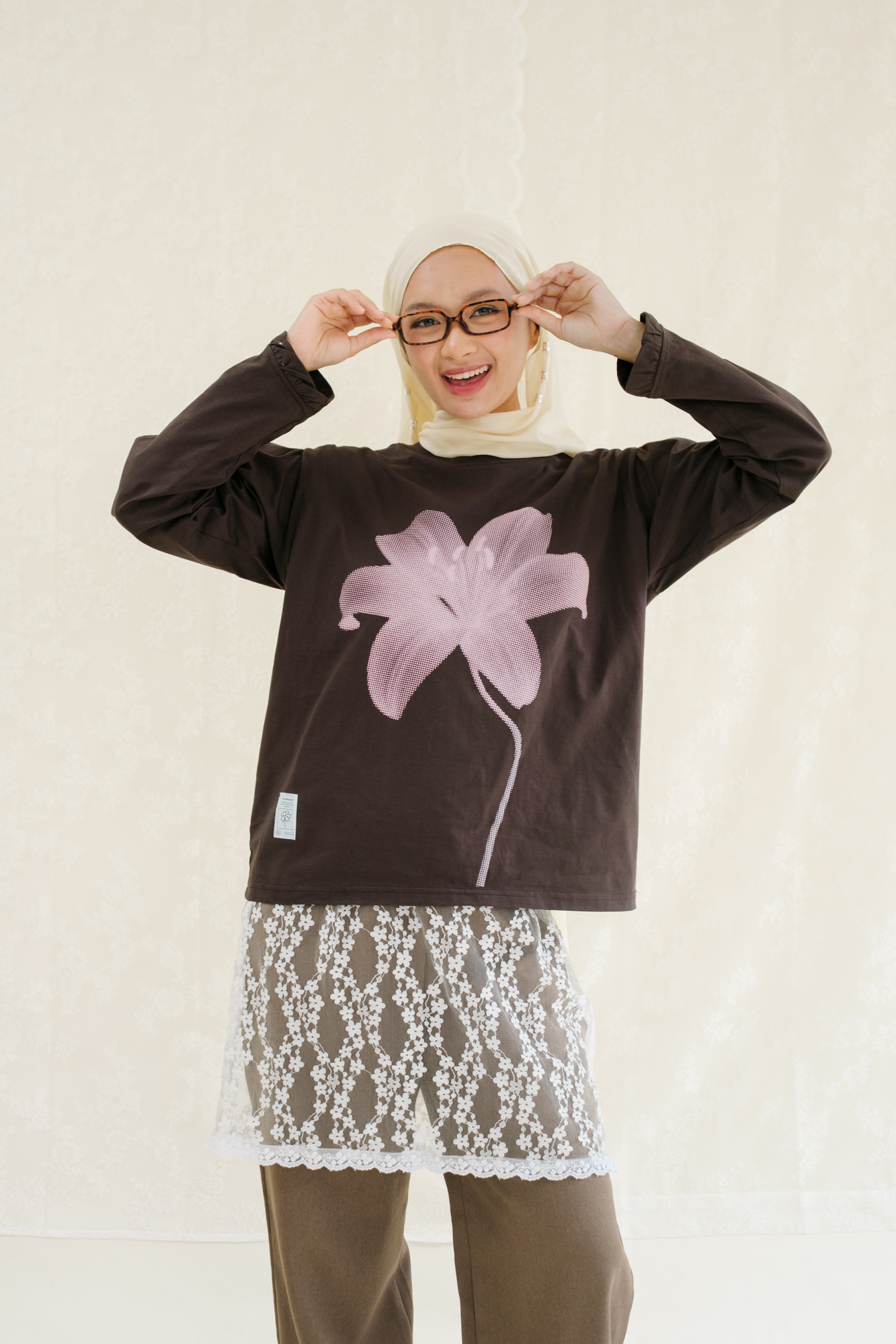 TOME AME - REN LONGSLEEVE - KAOS LENGAN PANJANG MOTIF BUNGA