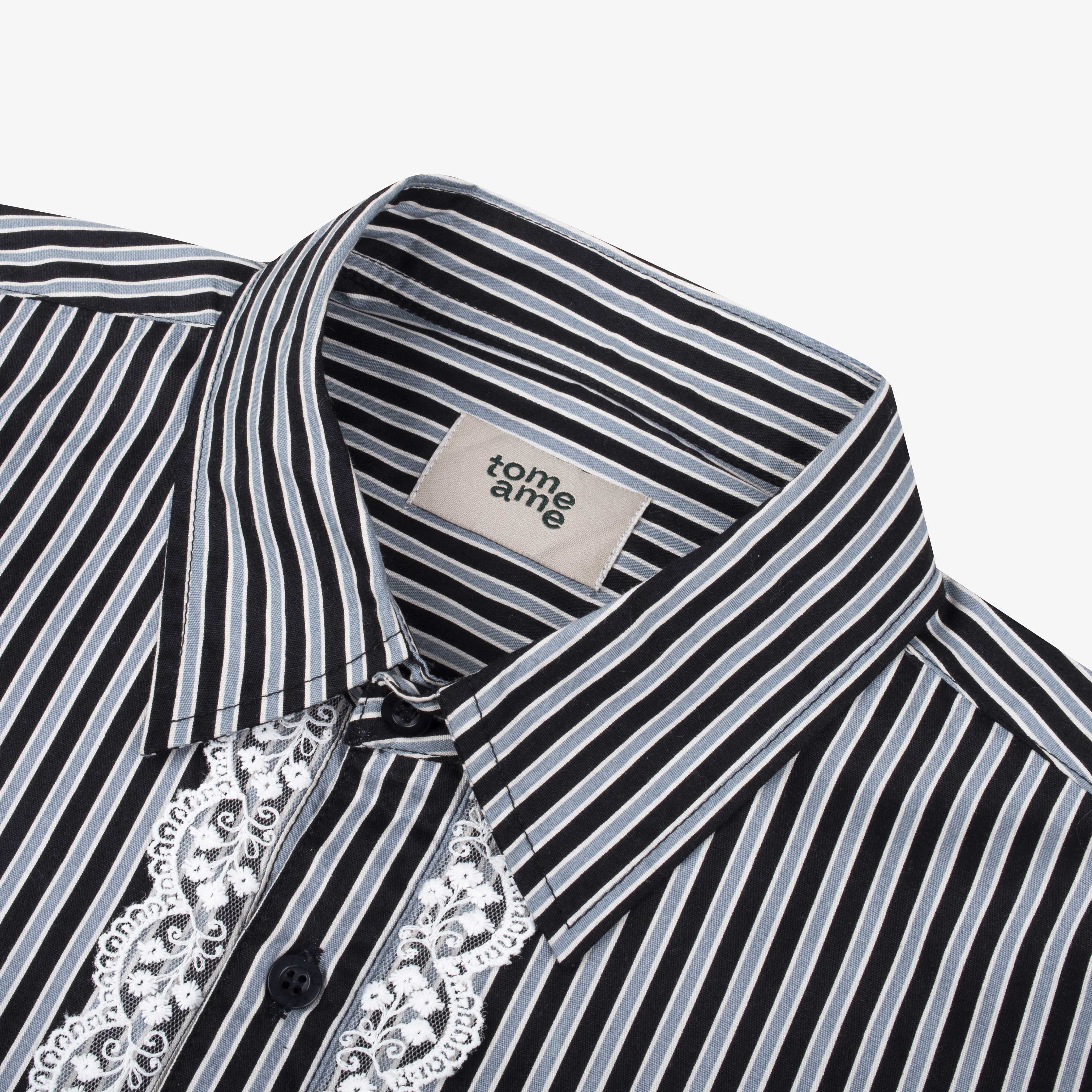 Tome Ame - Omi Striped Shirt Black