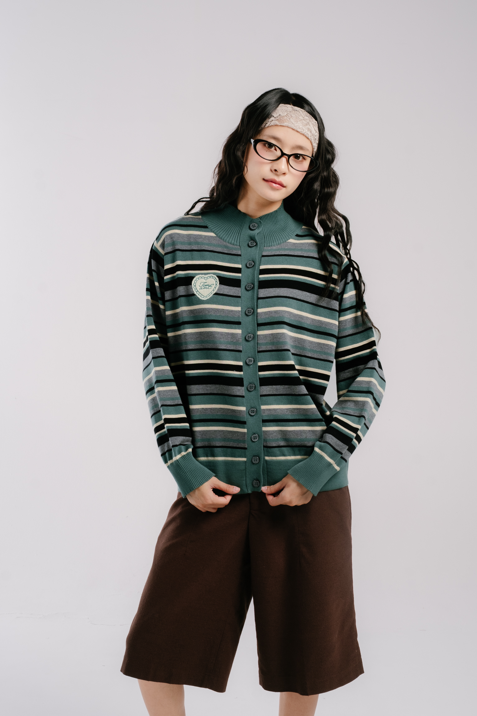 Tome Ame - Lura Stripe Knitwear Longsleeve - Knitwear Lengan Panjang Motif Garis Wanita