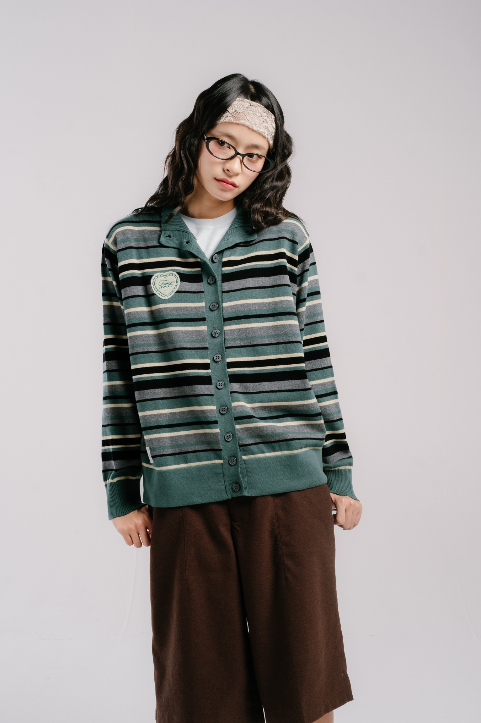 Tome Ame - Lura Stripe Knitwear Longsleeve - Knitwear Lengan Panjang Motif Garis Wanita