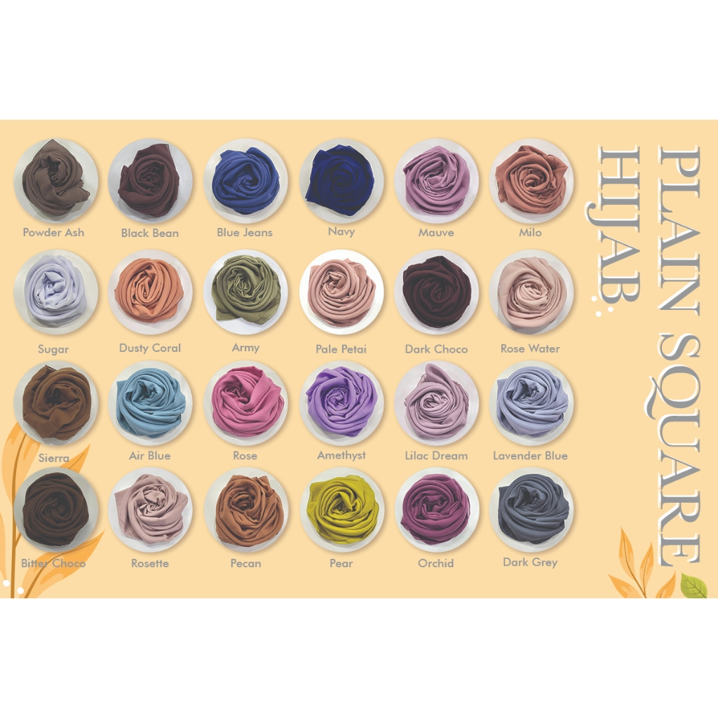 Plain Square Hijab Segi Empat