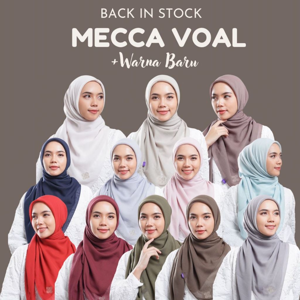 Mecca Voal Scarf Hijab Segiempat Polos