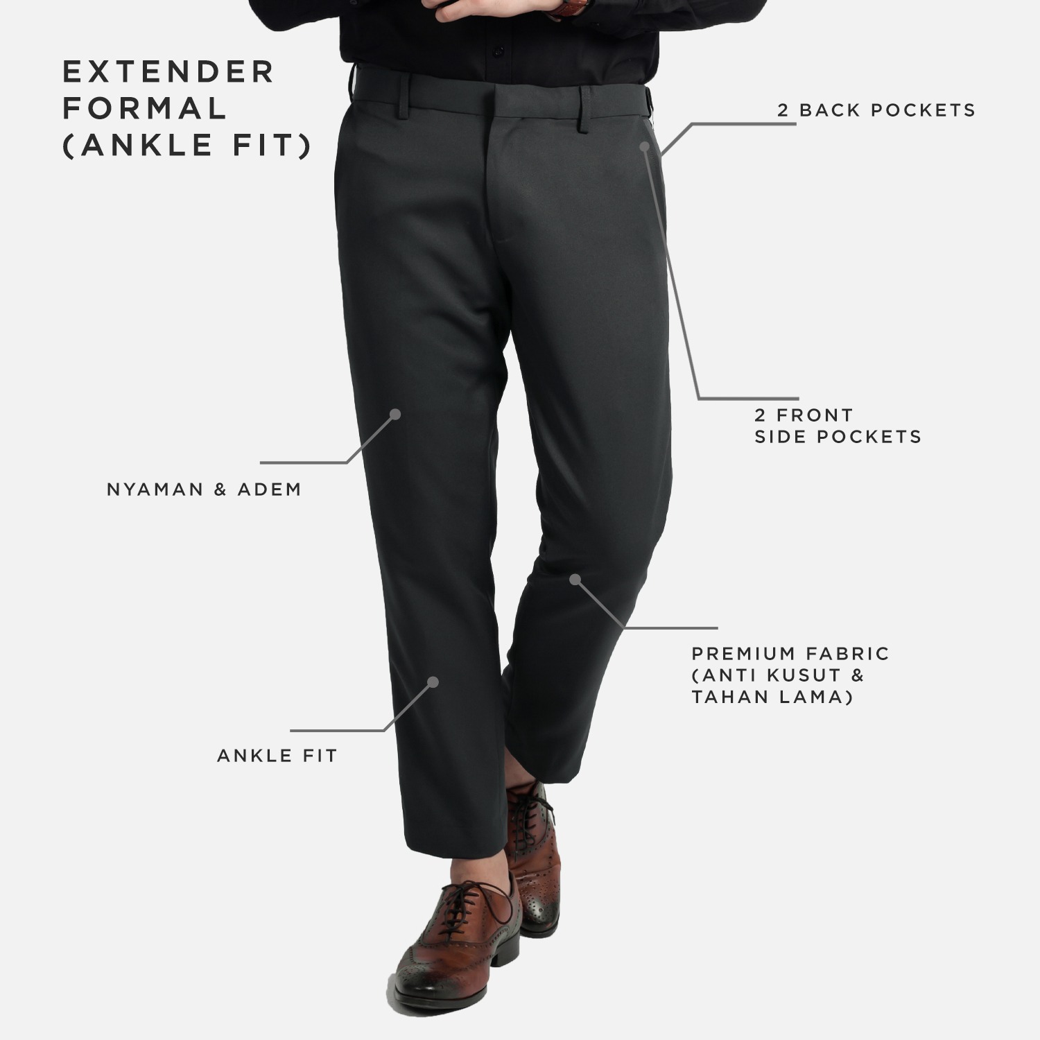 CELANA PANJANG FORMAL EXTENDER SLIM FIT REGULAR CUT & SLIM FIT ANKLE CUT