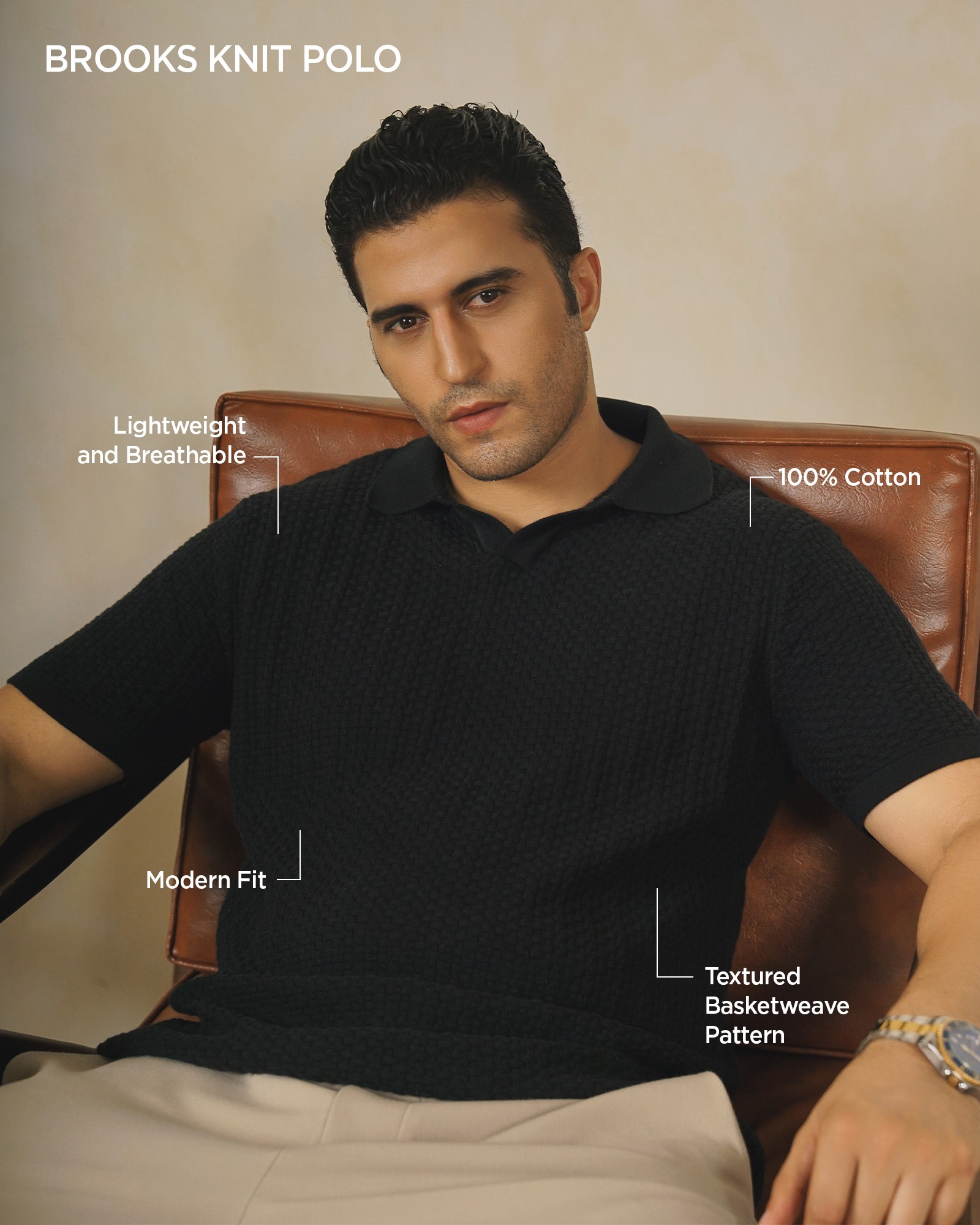 POLO KNIT BROOKS MODERN FIT