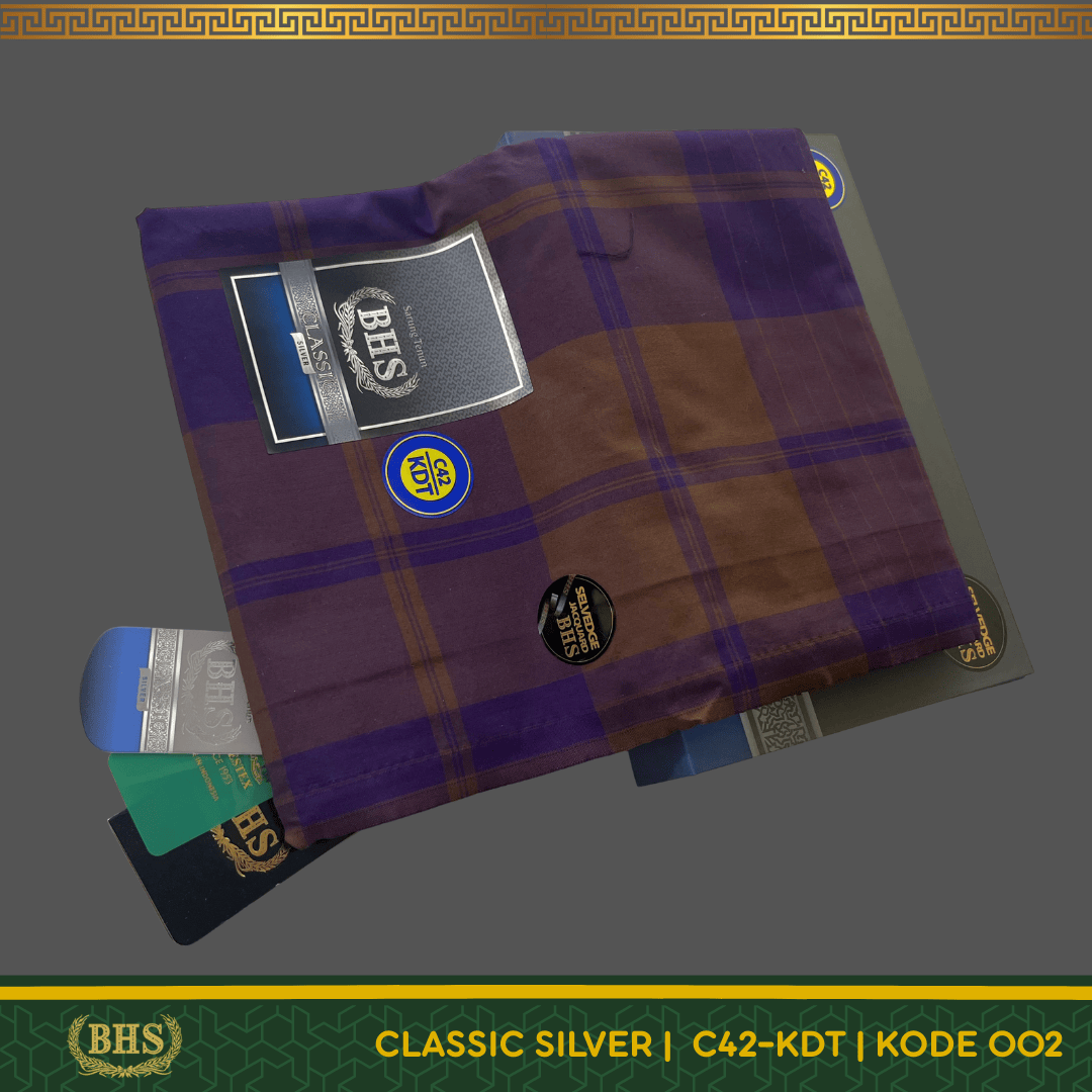 Sarung BHS Classic Silver Motif C42 KDT Selvedge Jacquard OTB (Olive Tua Besar), OTS (Olive Tua Sedang), CB (Coklat Besar), HB (Hijau Besar), HS (Hijau Sedang)