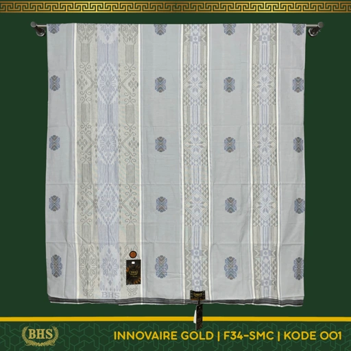 Image of Sarung BHS Innovaire Gold Motif F34 SMC Songket Bahan Mercerized Cotton Mix Halus dan Lembut Varian Baru [Original Product]