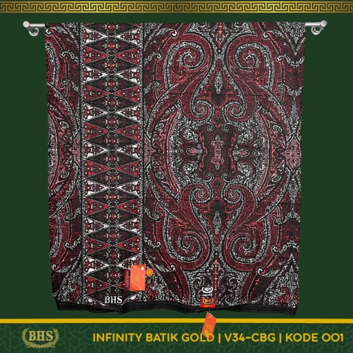 Image of Sarung BATIK BHS Infinity Gold Motif V34 CBG Bahan Viscose Blend Halus dan Lembut di Design dengan Motif Trendy dan Elegan [Garansi Original]