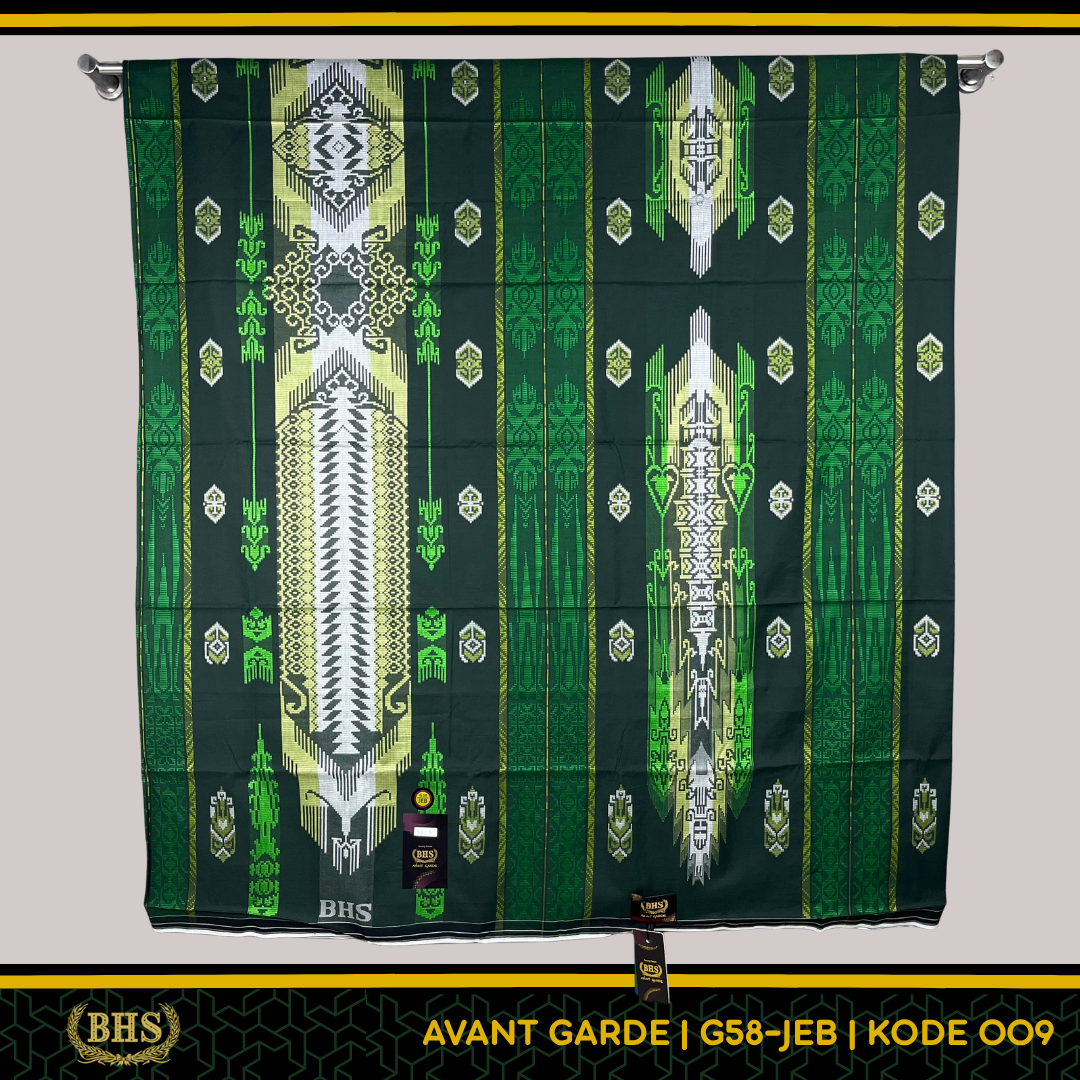 Sarung BHS Gold Avant Garde G58-JEB Koleksi Terbaru Motif Flora dan Geometri Memadukan Tradisi dan Modernitas, Motif Tumpal Vertical, Bahan Mercerized Cotton Halus dan Lembut [Garansi Original]
