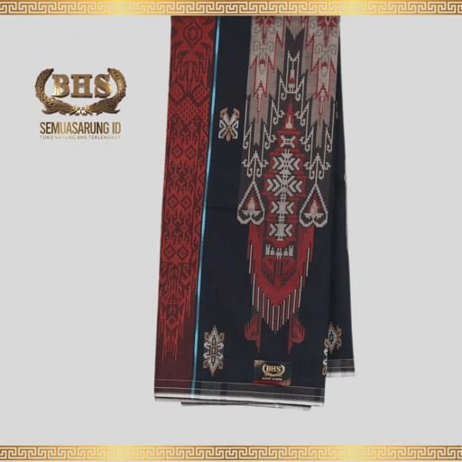 Sarung BHS Gold Avant Garde G58-JEB Koleksi Terbaru Motif Flora dan Geometri Memadukan Tradisi dan Modernitas, Motif Tumpal Vertical, Bahan Mercerized Cotton Halus dan Lembut [Garansi Original]