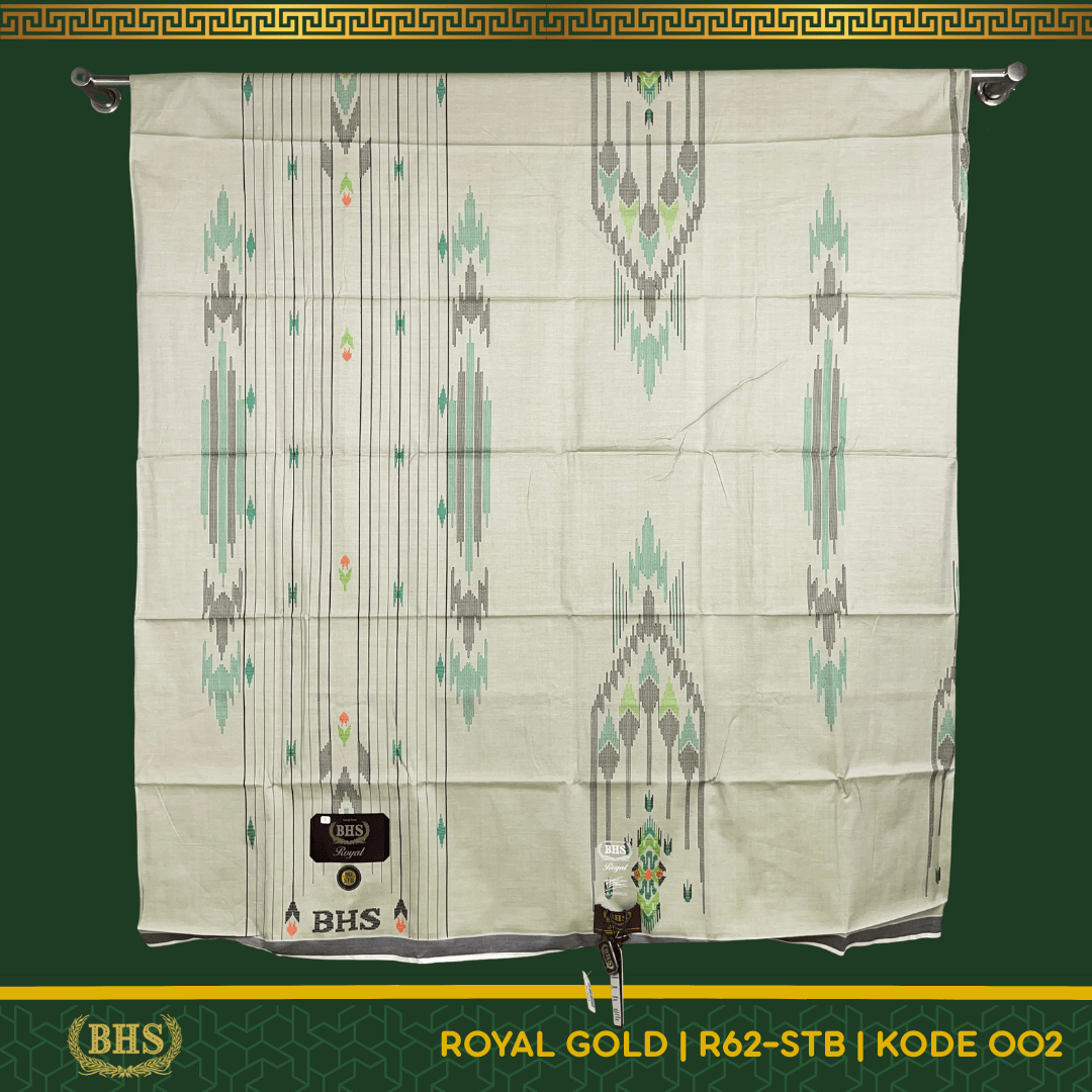Sarung BHS Royal Gold Motif R62 STB Songket Timbul Bahan Premium Mercerized Cotton Halus dan Lembut [Garansi Original]