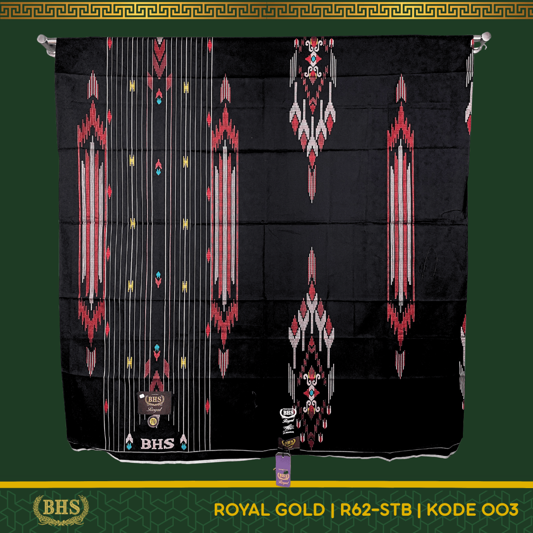 Sarung BHS Royal Gold Motif R62 STB Songket Timbul Bahan Premium Mercerized Cotton Halus dan Lembut [Garansi Original]