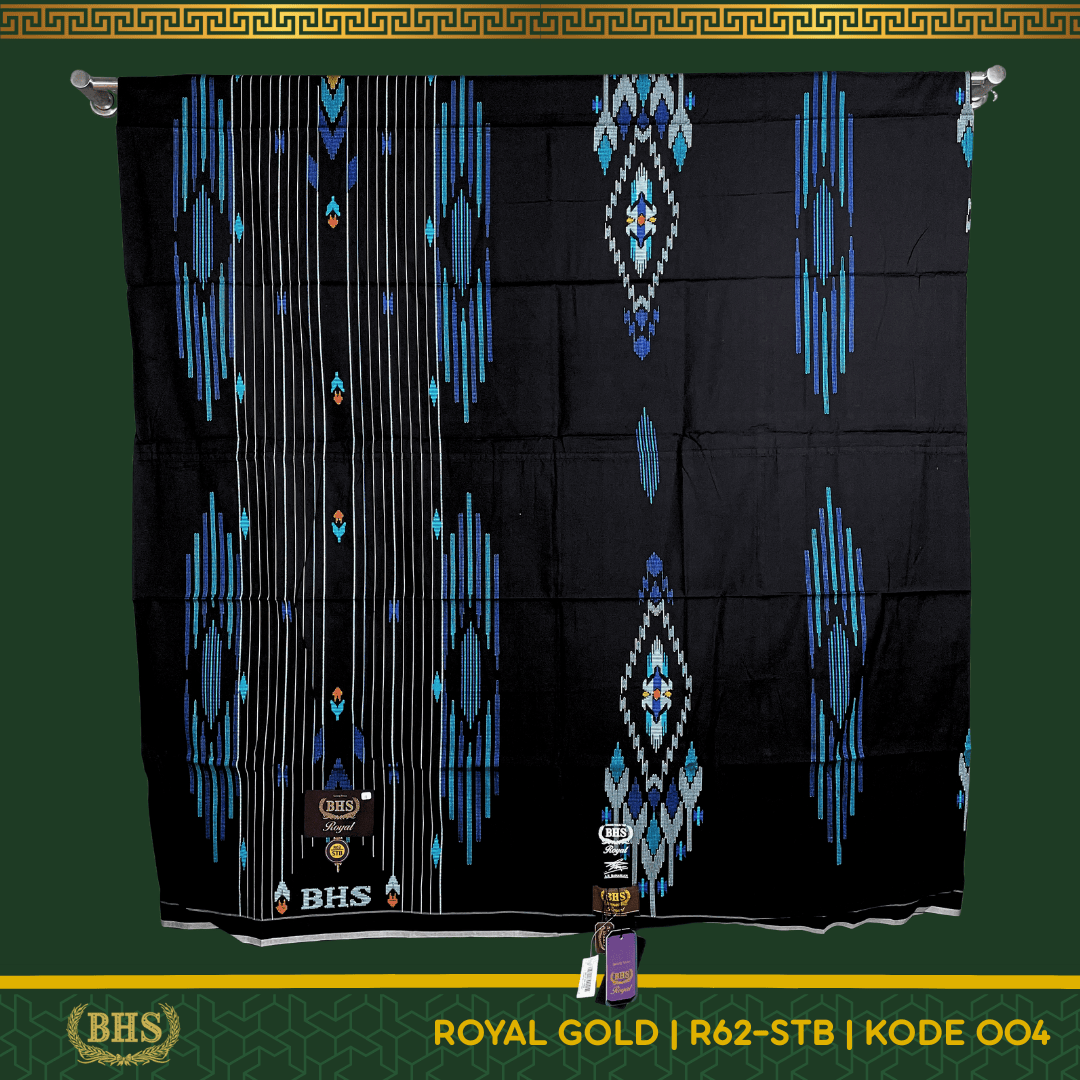 Sarung BHS Royal Gold Motif R62 STB Songket Timbul Bahan Premium Mercerized Cotton Halus dan Lembut [Garansi Original]
